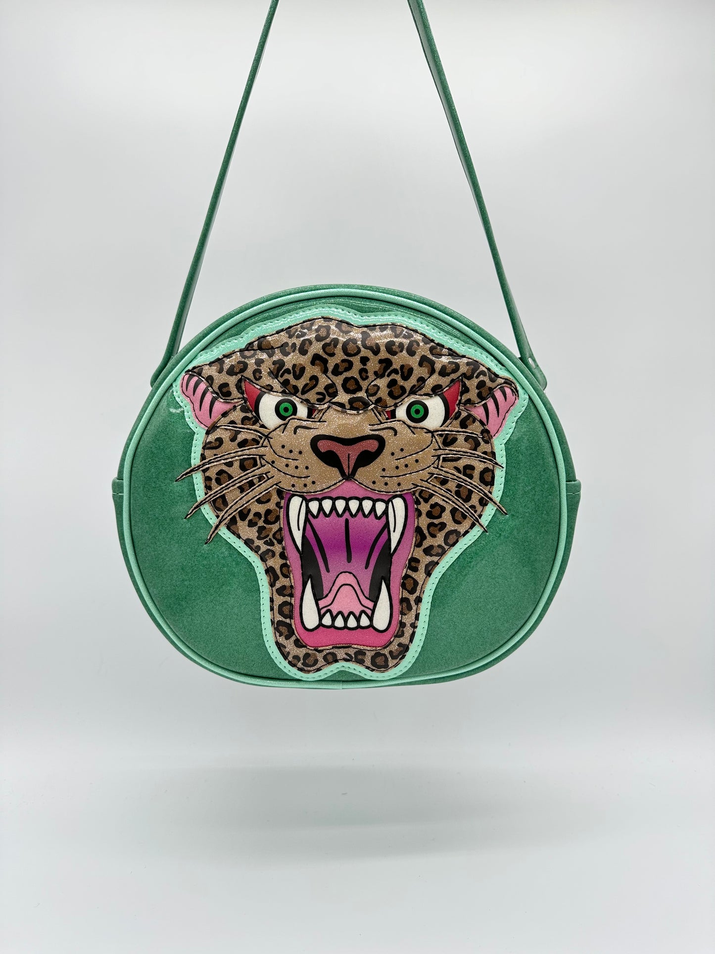 Cleopard - Mint Glitter Vinyl with Printed Leopard