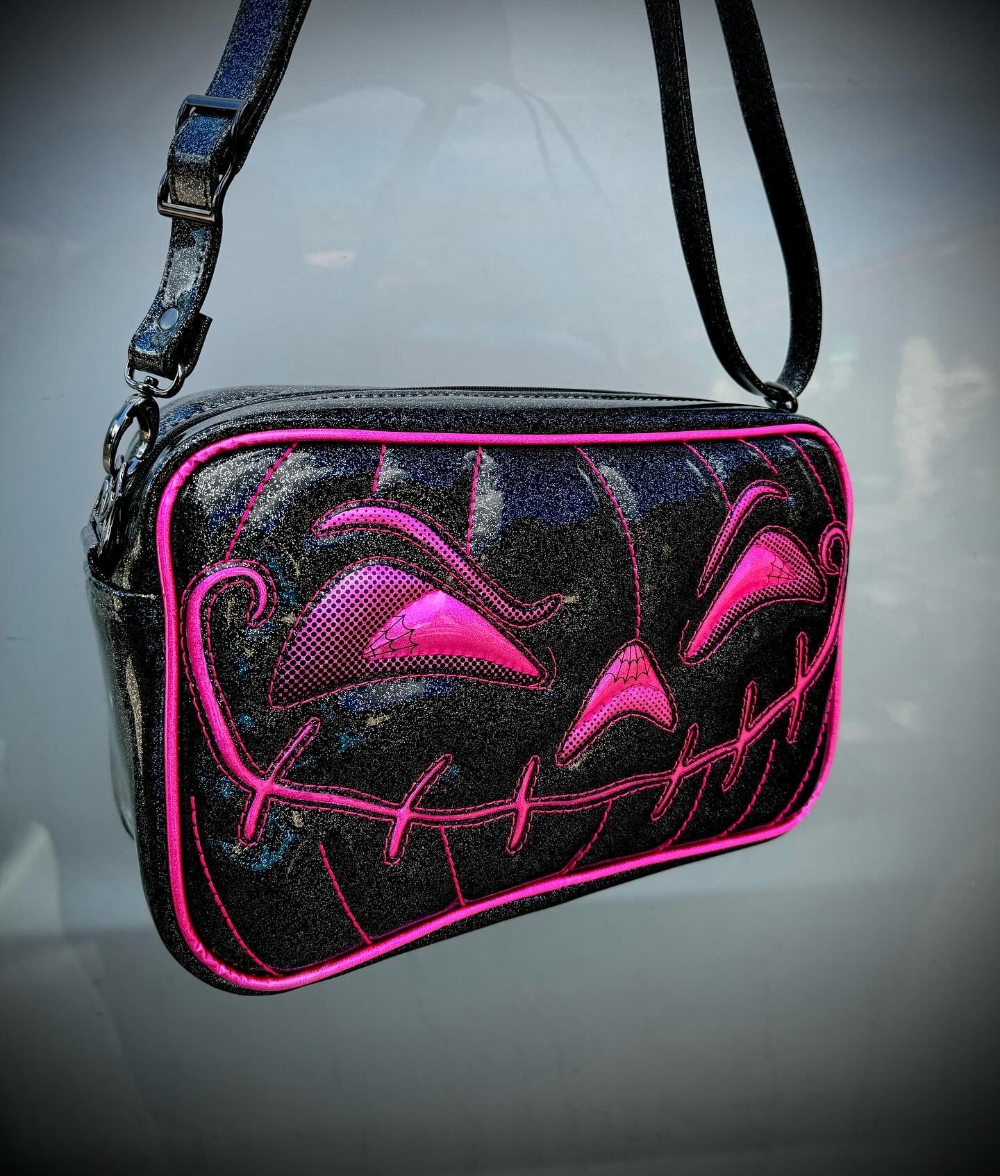 Angry Boxer - Black Glitter and Hot Pink Holo Glitter