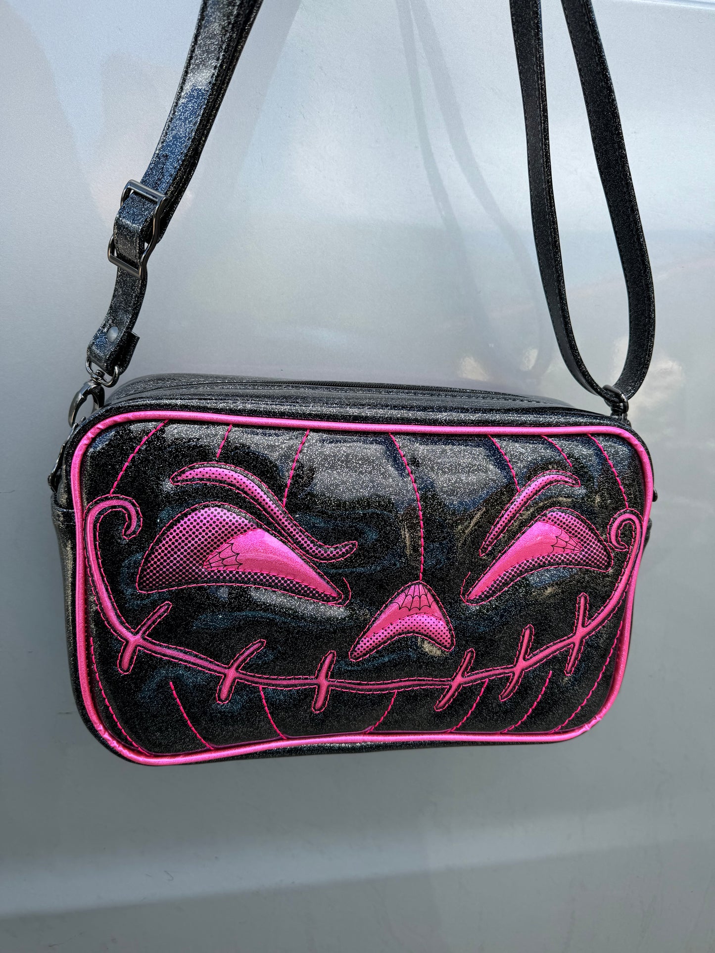 Angry Boxer - Black Glitter and Hot Pink Holo Glitter