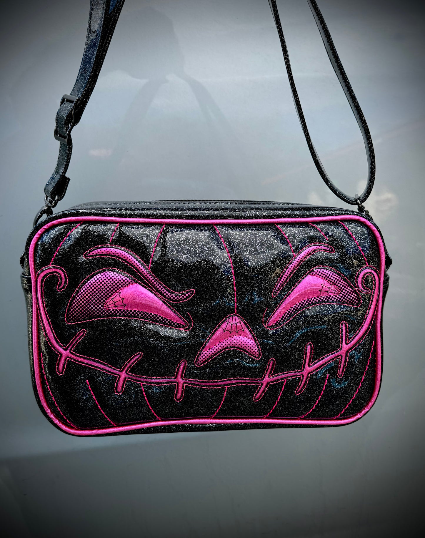 Angry Boxer - Black Glitter and Hot Pink Holo Glitter