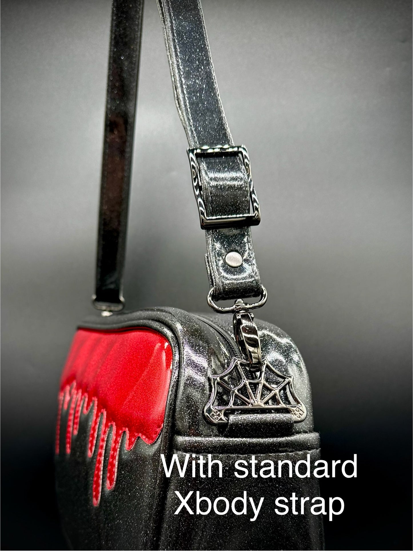 Blood Drip Mini Boxer - Black and Blood Red Glitter Vinyls