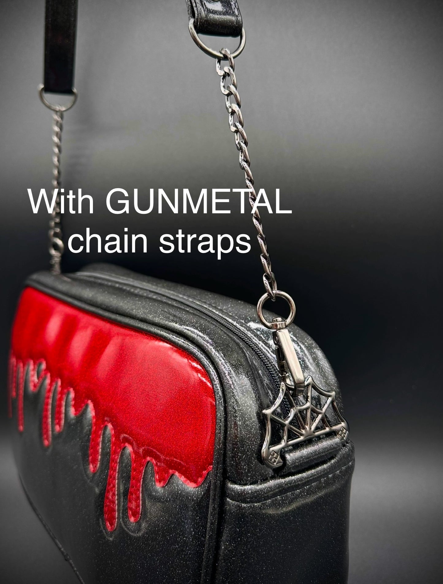 Blood Drip Mini Boxer - Black and Blood Red Glitter Vinyls