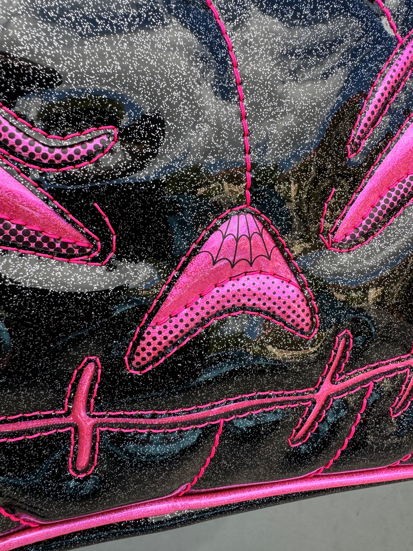 Angry Boxer - Black Glitter and Hot Pink Holo Glitter