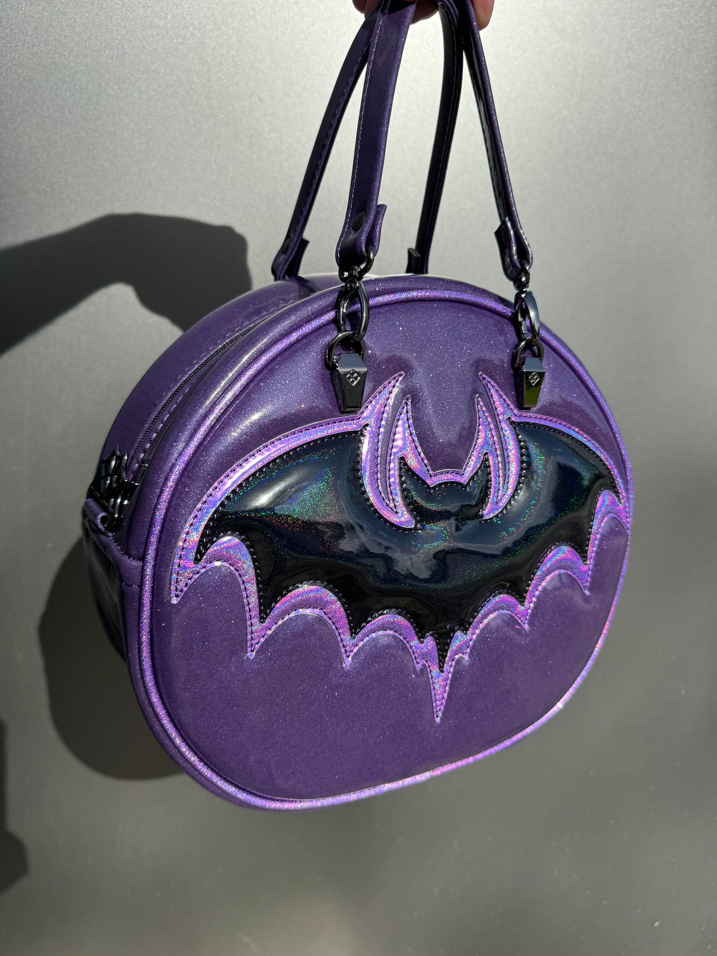 Bat Cruiser - Eggplant Glitter & Lavender & Oil Slick Fine Glitter Holo Bat