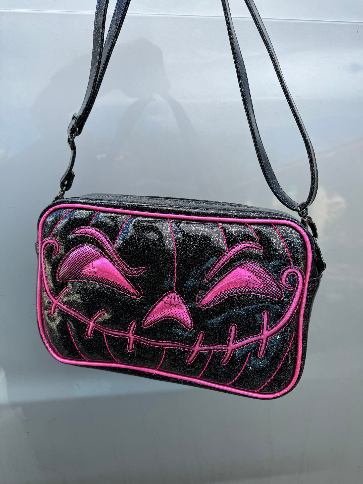 Angry Boxer - Black Glitter and Hot Pink Holo Glitter