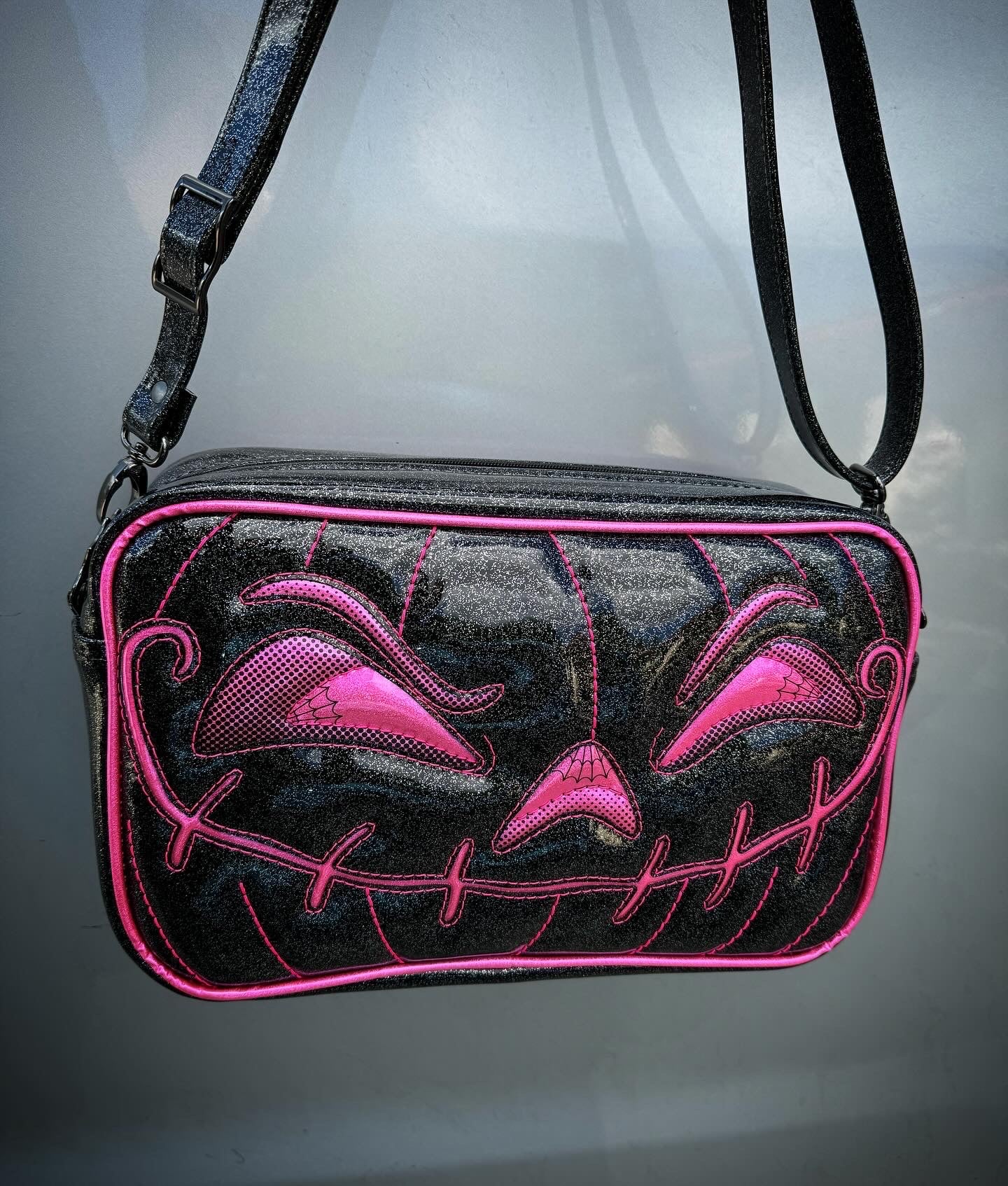 Angry Boxer - Black Glitter and Hot Pink Holo Glitter