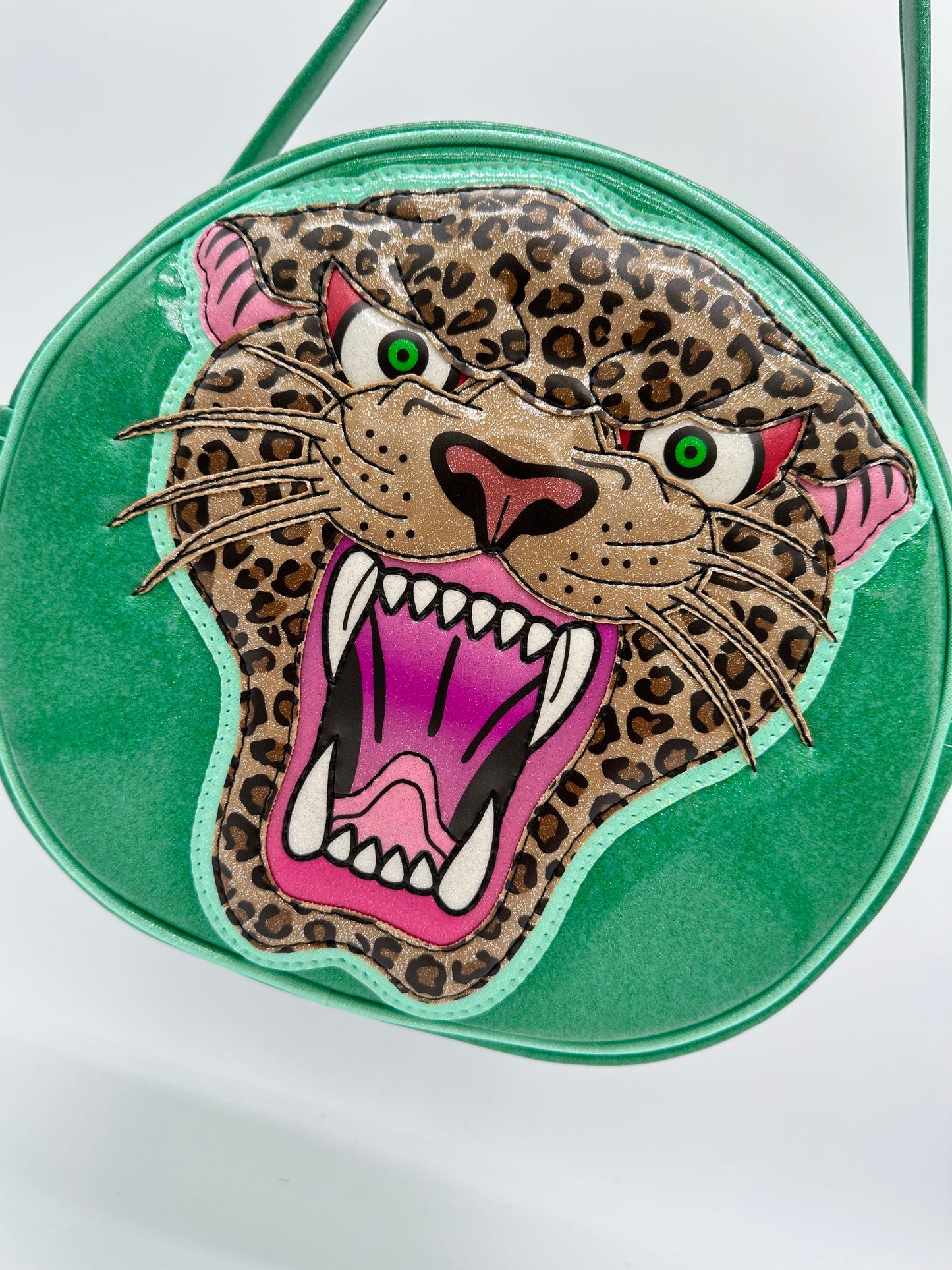 Cleopard - Mint Glitter Vinyl with Printed Leopard