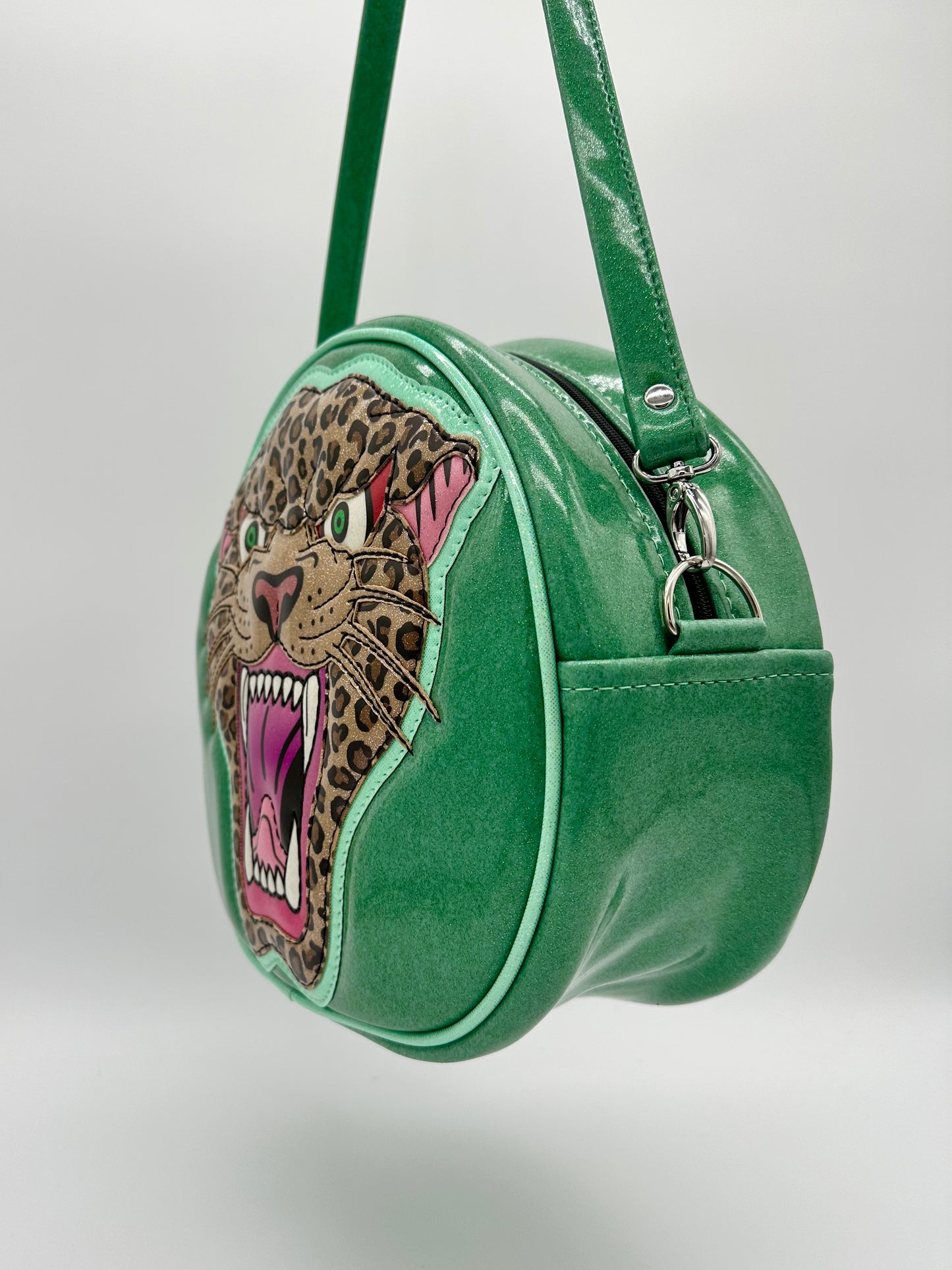 Cleopard - Mint Glitter Vinyl with Printed Leopard