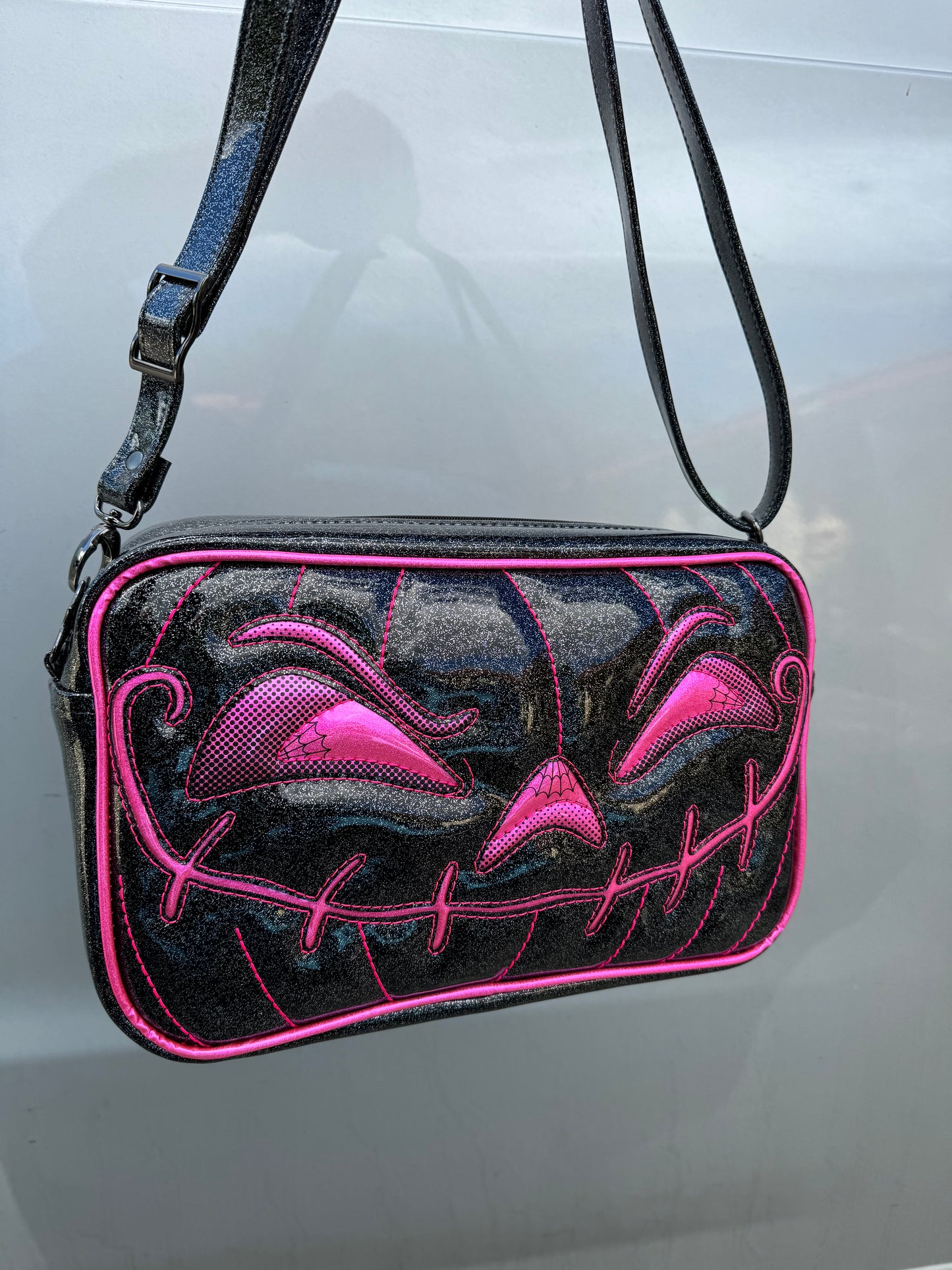 Angry Boxer - Black Glitter and Hot Pink Holo Glitter