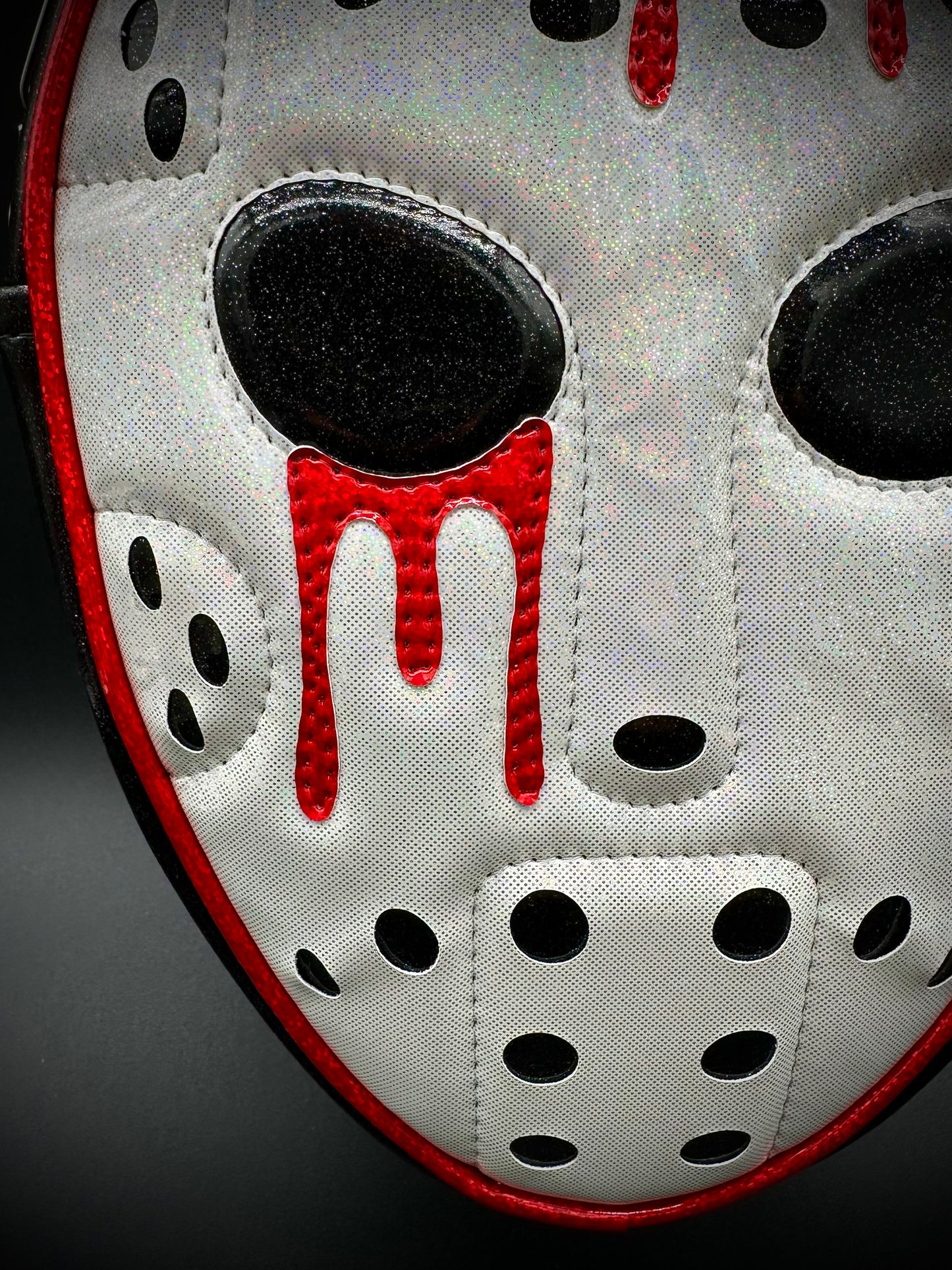 Bloody Hockey Mask - Black Glitter and Holo Vinyl