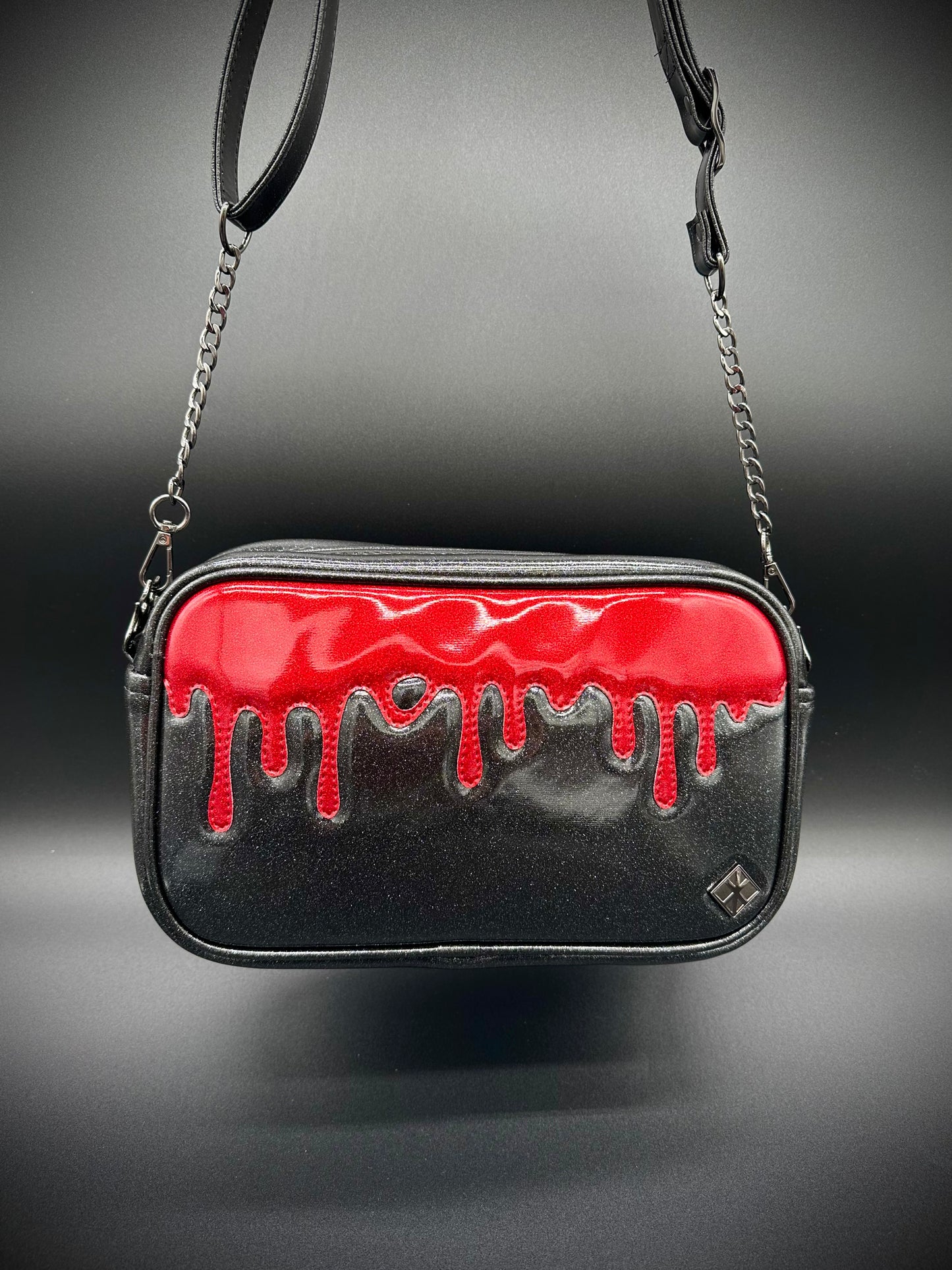 Blood Drip Mini Boxer - Black and Blood Red Glitter Vinyls