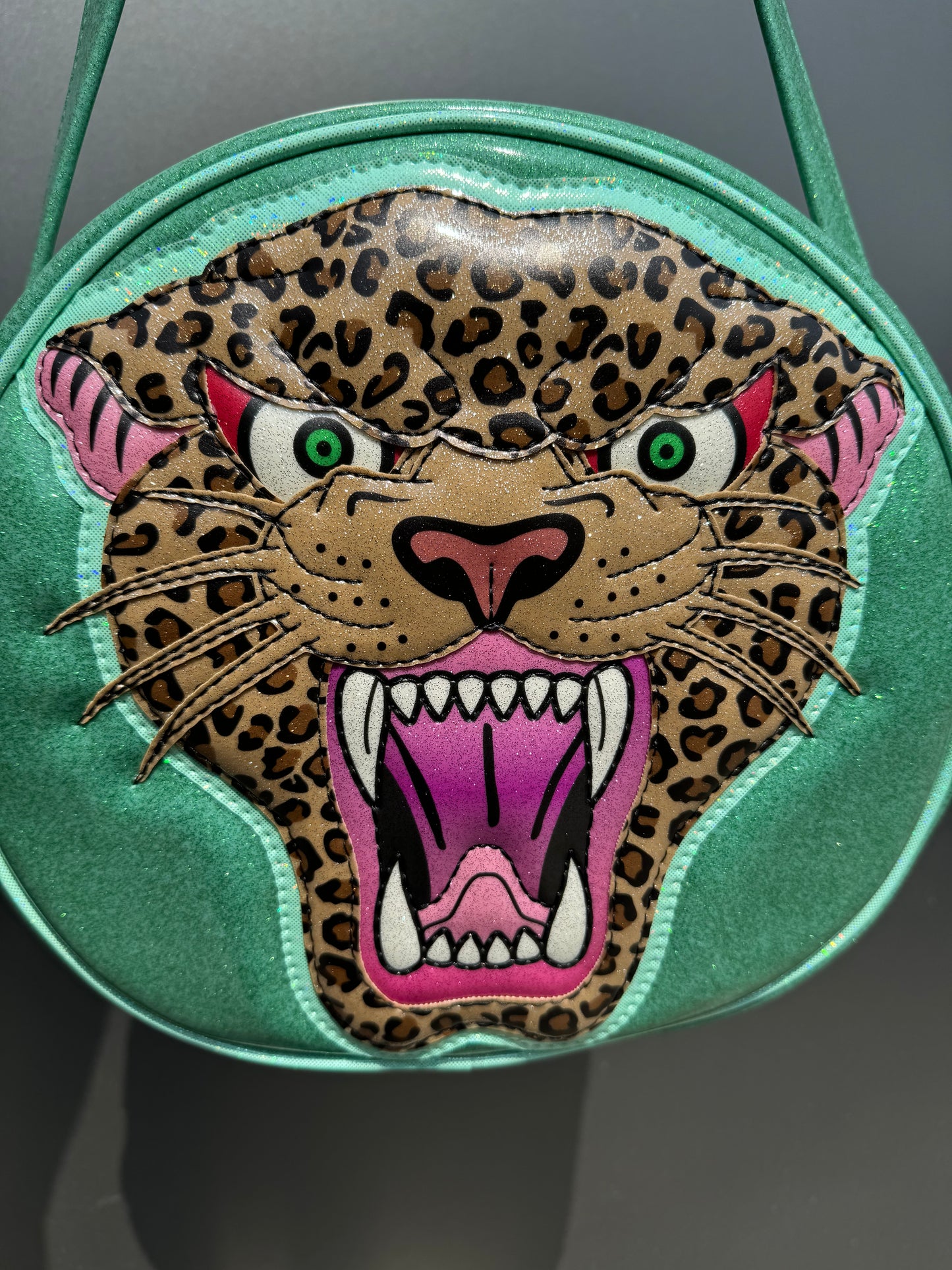 Cleopard - Mint Glitter Vinyl with Printed Leopard