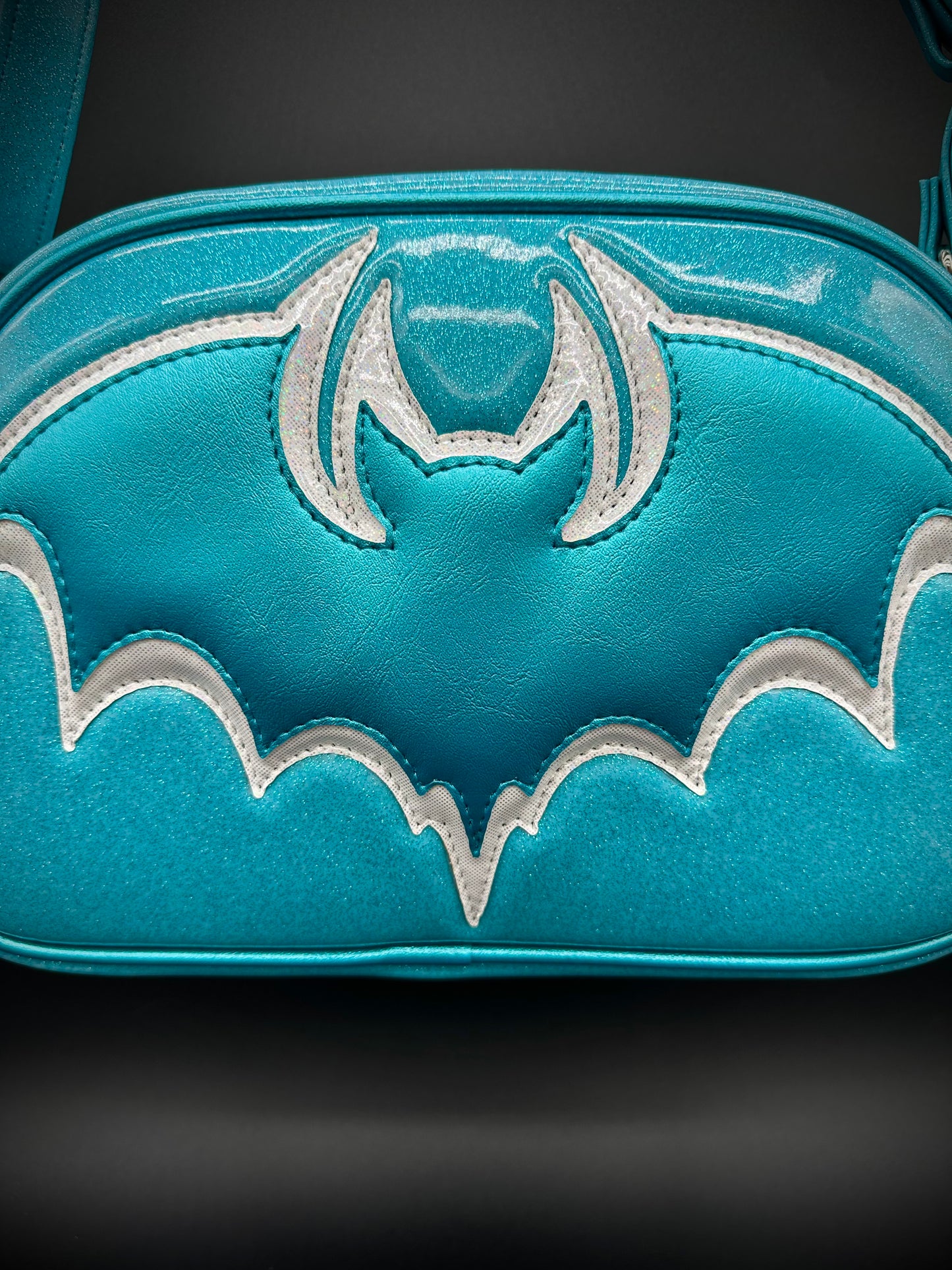 Bat Moxie - Sky Glitter Vinyl, Turquoise Pearl Vinyl, & White Fine Glitter Holo