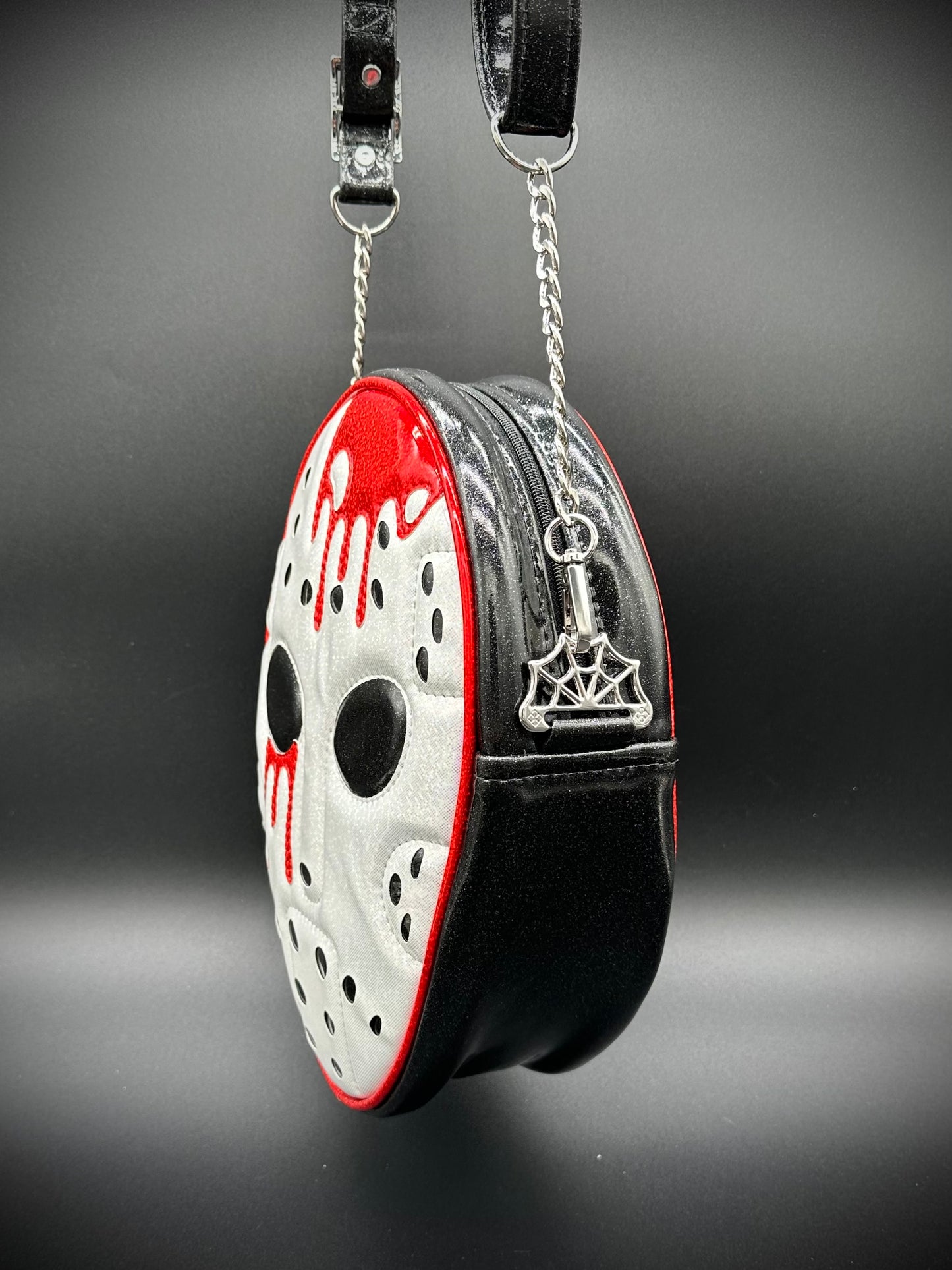 Bloody Hockey Mask - Black Glitter and Holo Vinyl