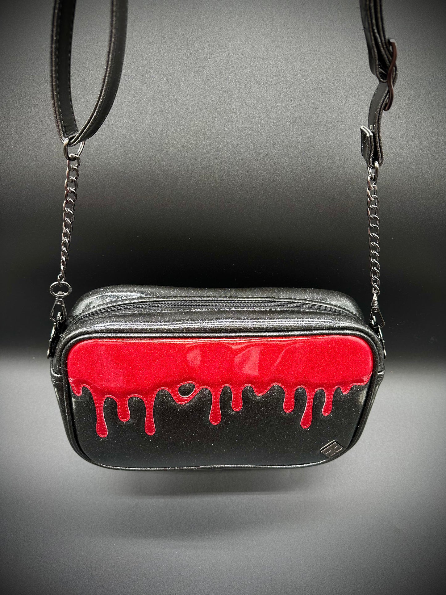 Blood Drip Mini Boxer - Black and Blood Red Glitter Vinyls