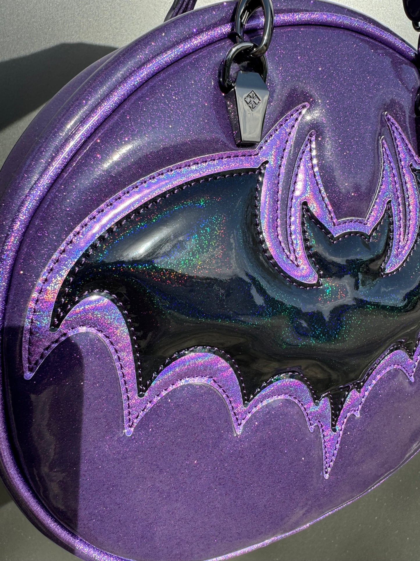 Bat Cruiser - Eggplant Glitter & Lavender & Oil Slick Fine Glitter Holo Bat