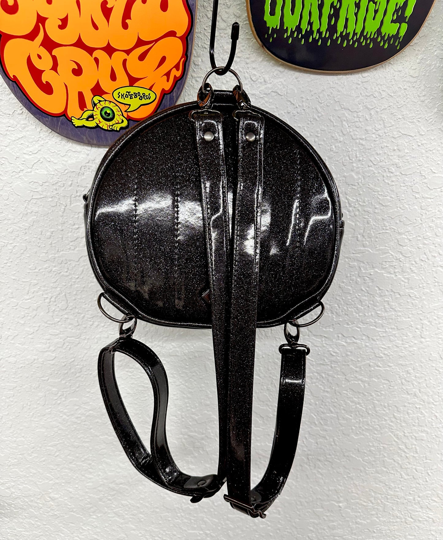 xX Eye BACKPACK/Crossbody - Black Glitter with Green Holo Glitter *PRE-ORDER
