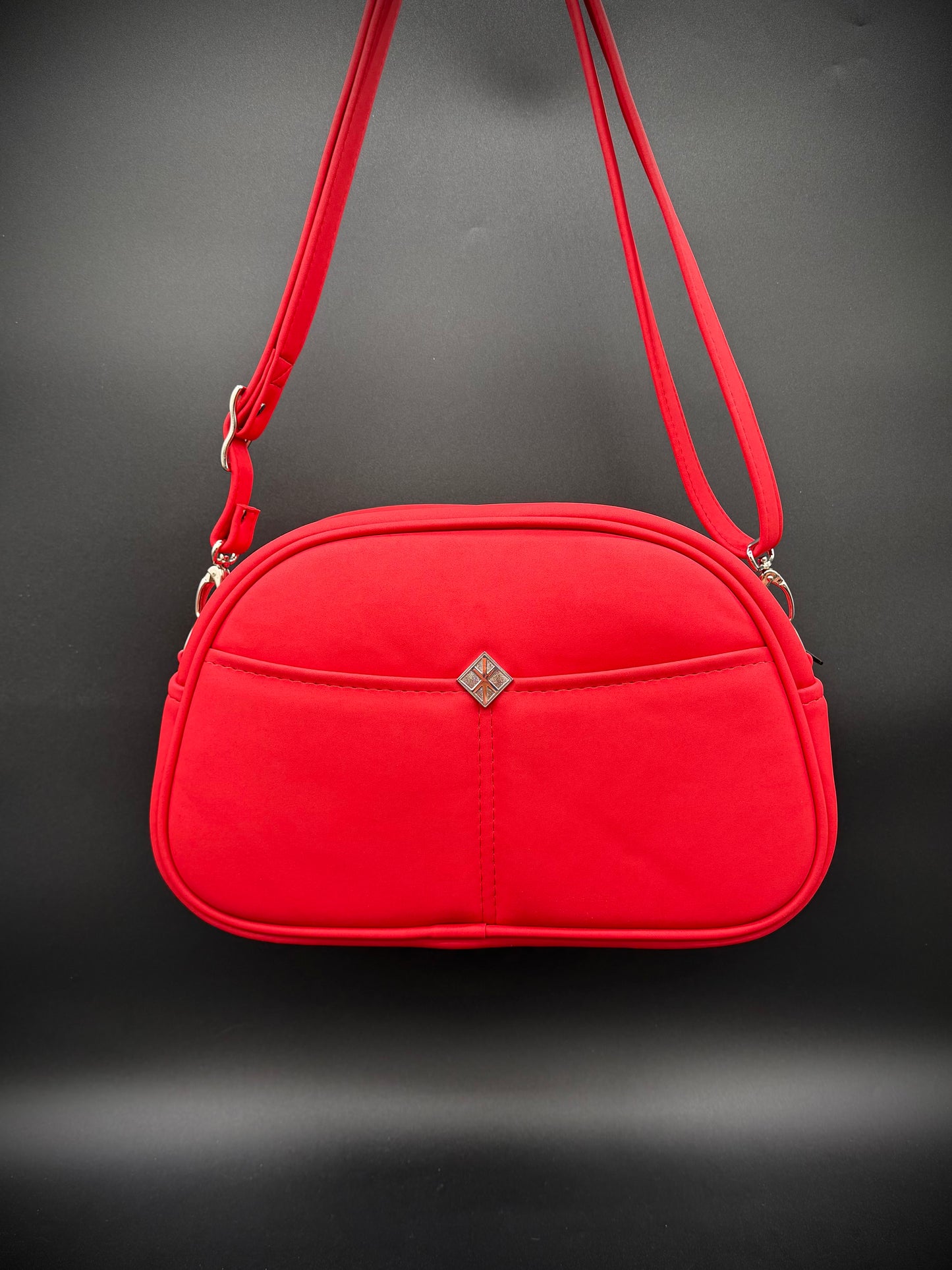 Moxie - Repeating Waves - Matte Red Microsuede