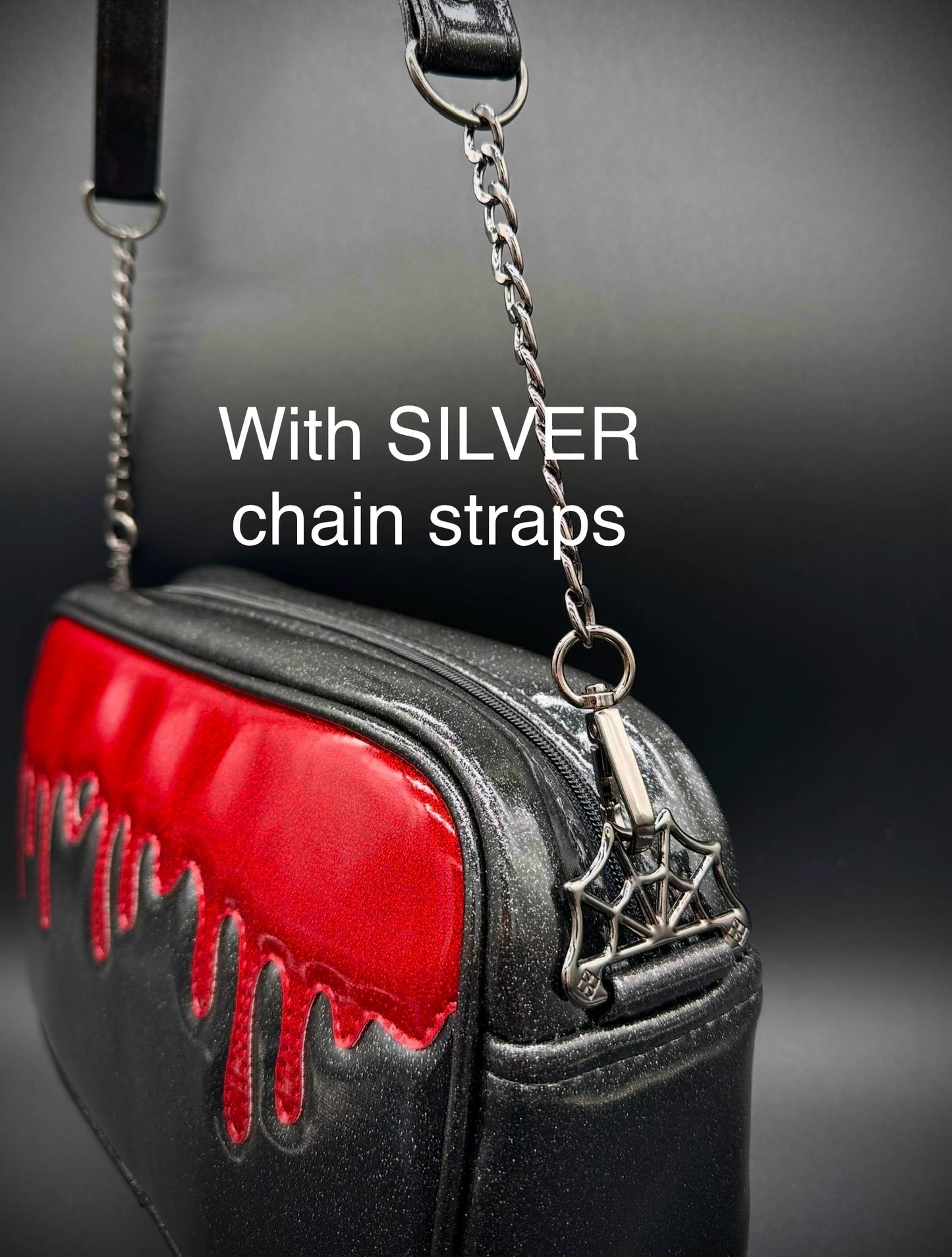 Blood Drip Mini Boxer - Black and Blood Red Glitter Vinyls