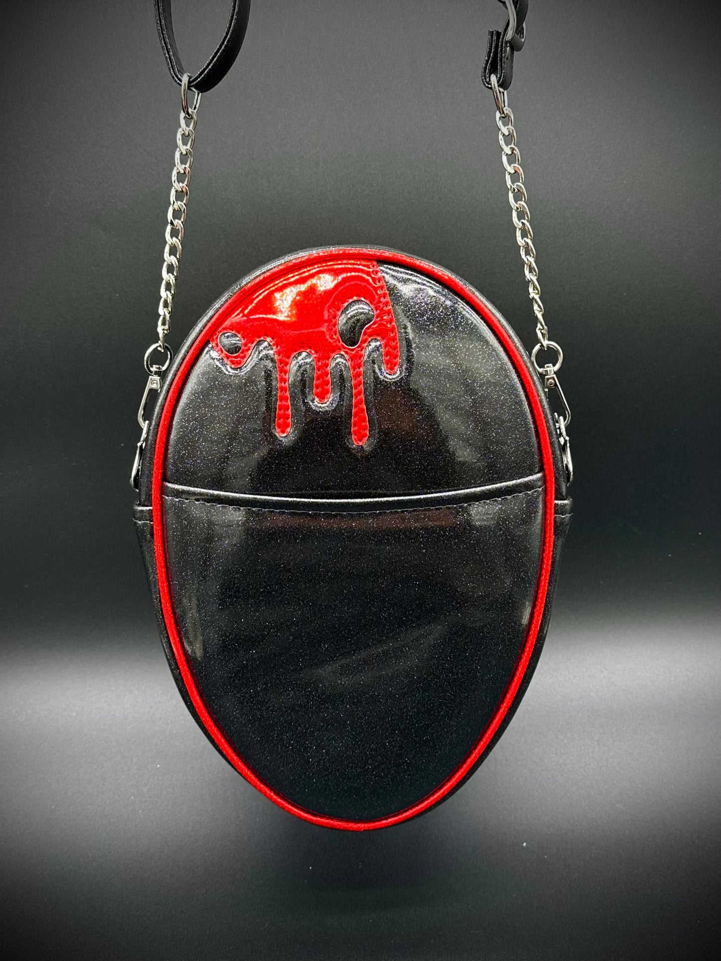 Bloody Hockey Mask - Black Glitter and Holo Vinyl