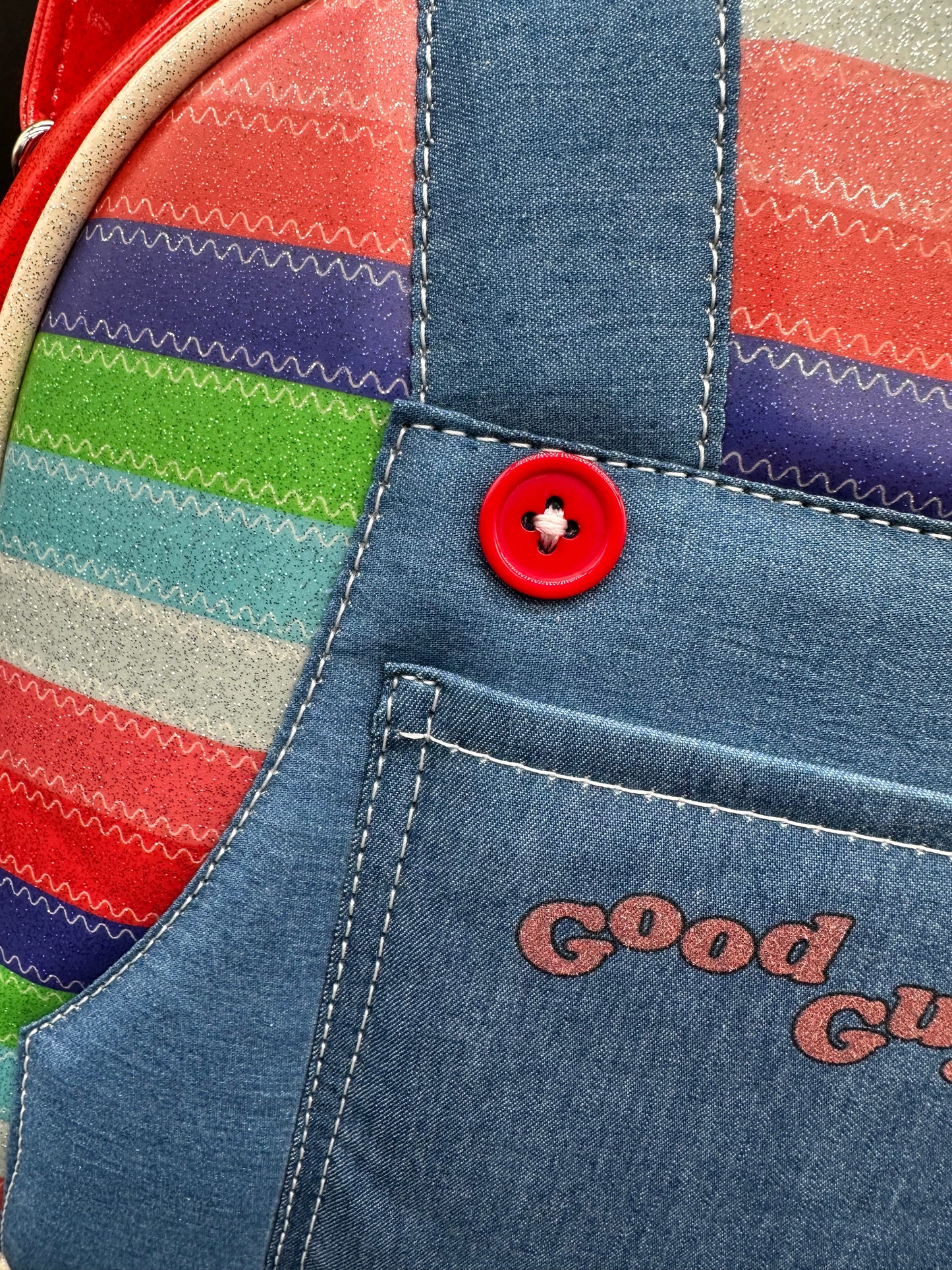 Good Guys Overalls - Mini Bopper - Ruby Red Glitter
