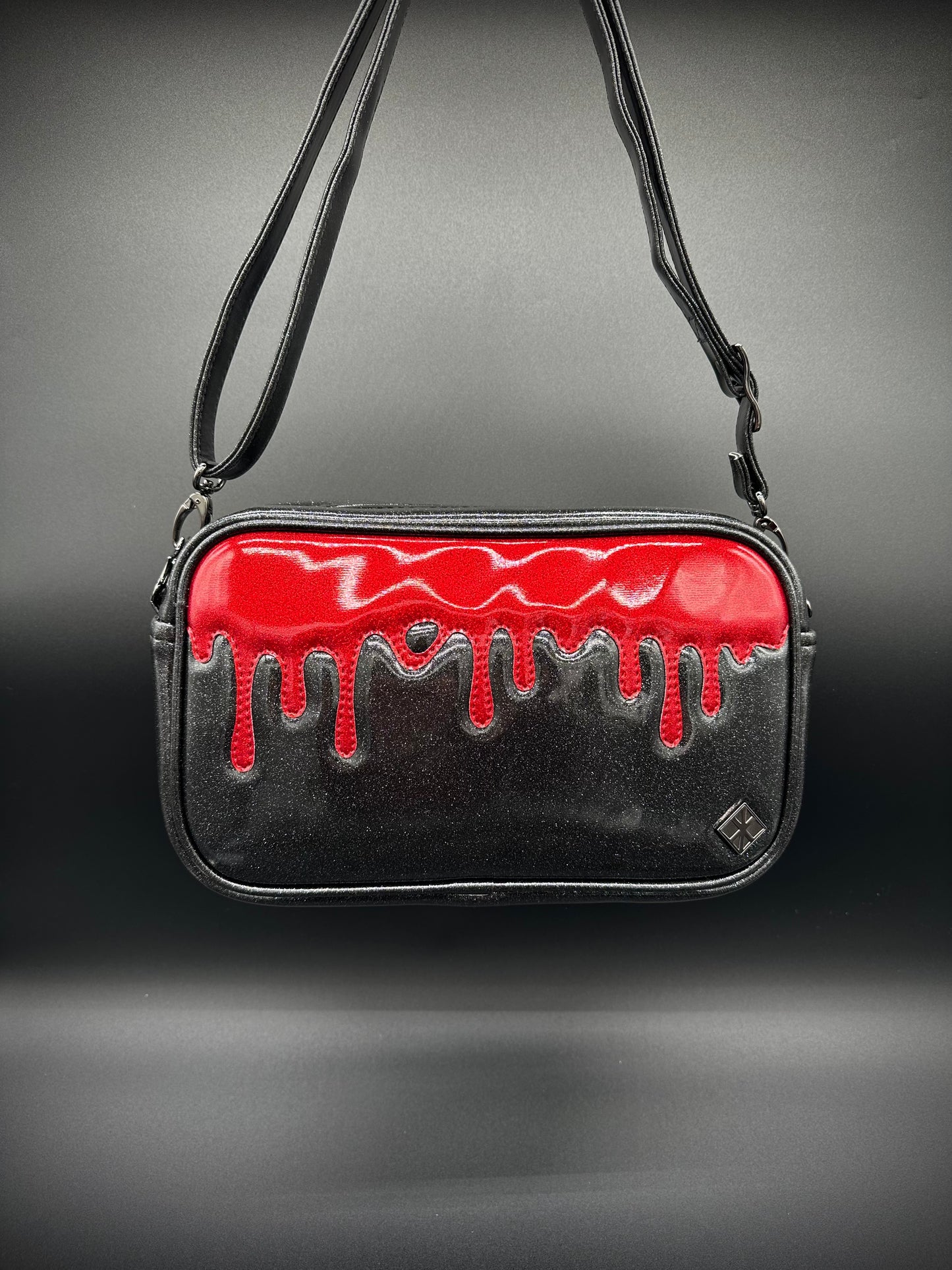 Blood Drip Mini Boxer - Black and Blood Red Glitter Vinyls
