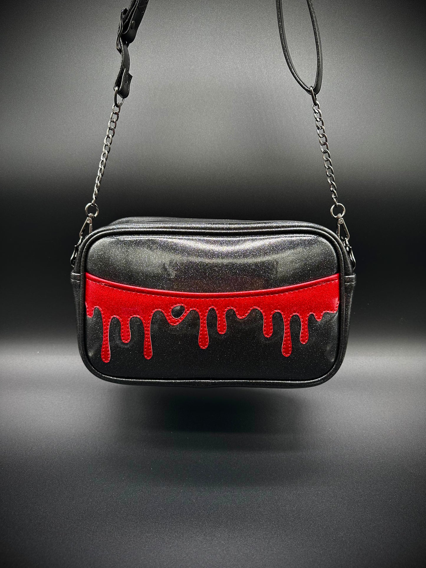 Blood Drip Mini Boxer - Black and Blood Red Glitter Vinyls