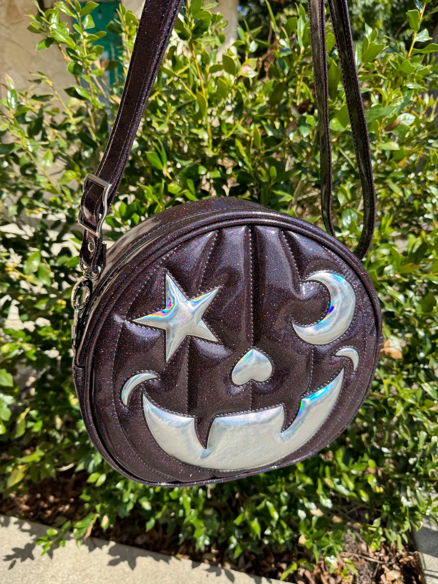 Purple Ion & Shattered Holo Starry Moon Backpack with Web Hardware *PRE-ORDER