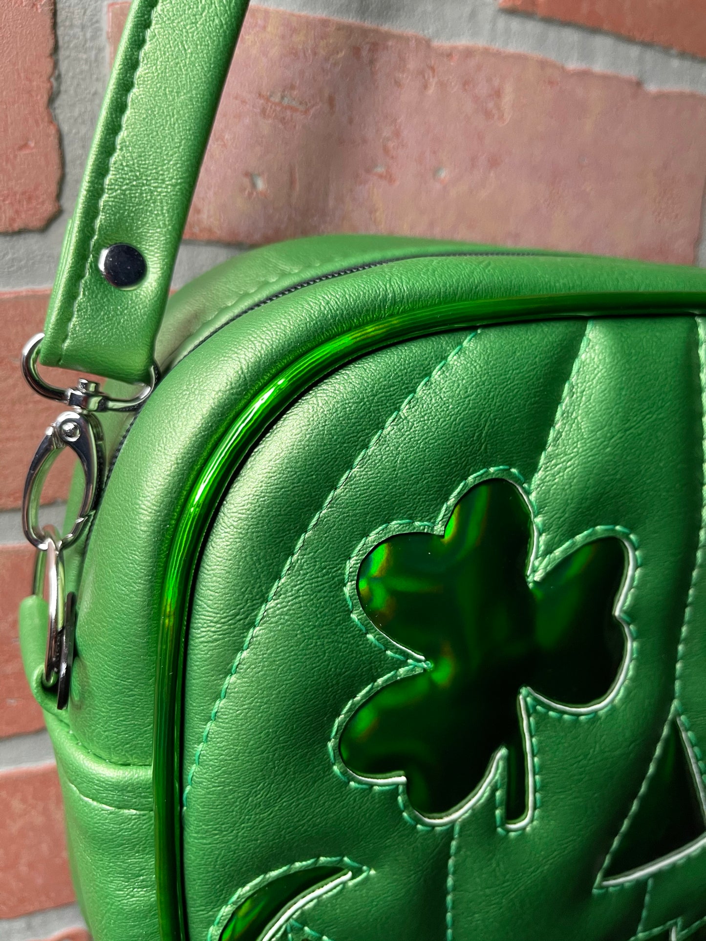 Lime Pearl and Green Holo Shamrock Patty O'Lantern Mini Square Bag *NOT AVAILABLE UNTIL MARCH 12, 2021 AT 7:30pm CST*