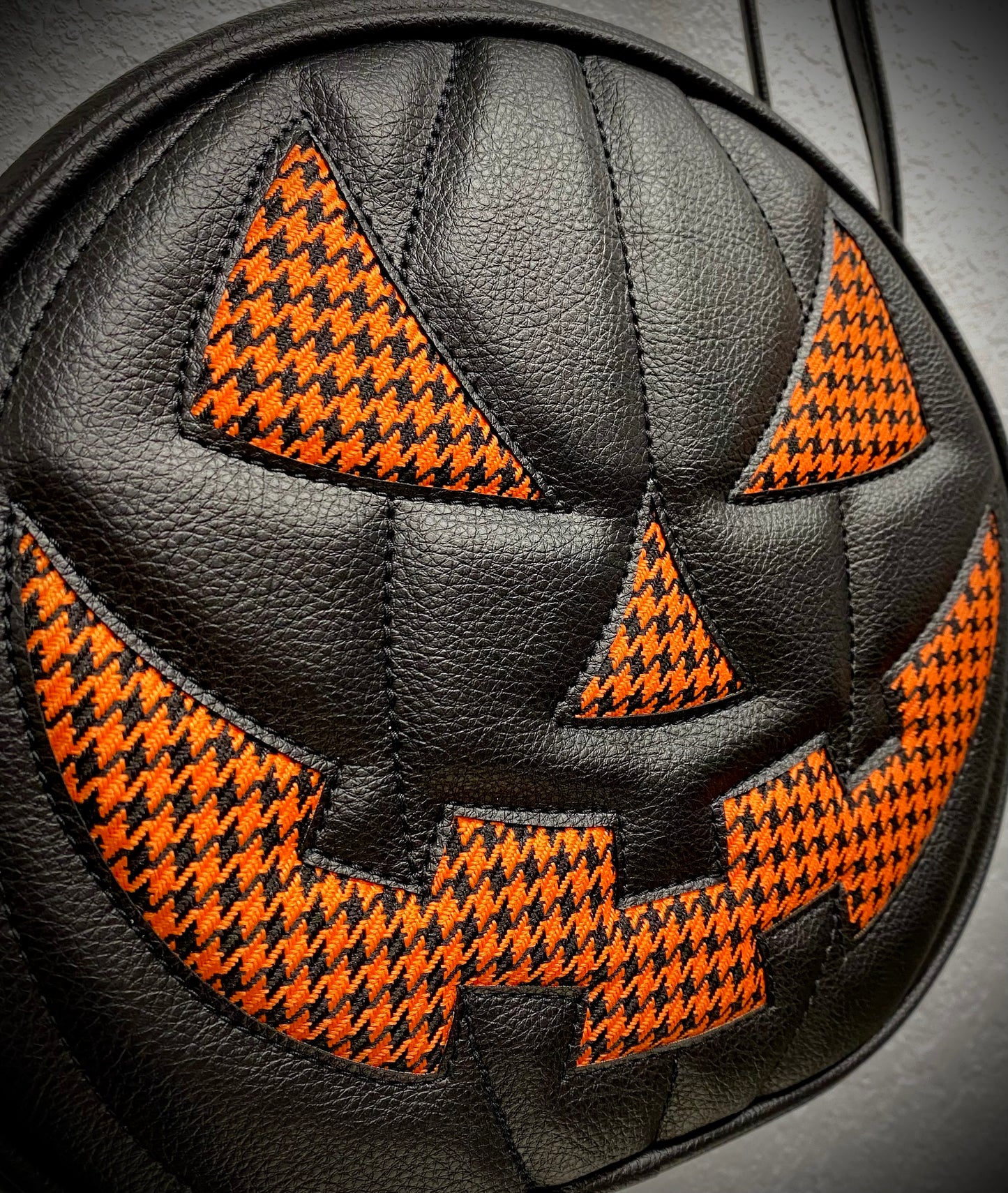 Orange Houndstooth Classic Jack-O-Lantern Face Cruiser Bag *PRE-ORDER