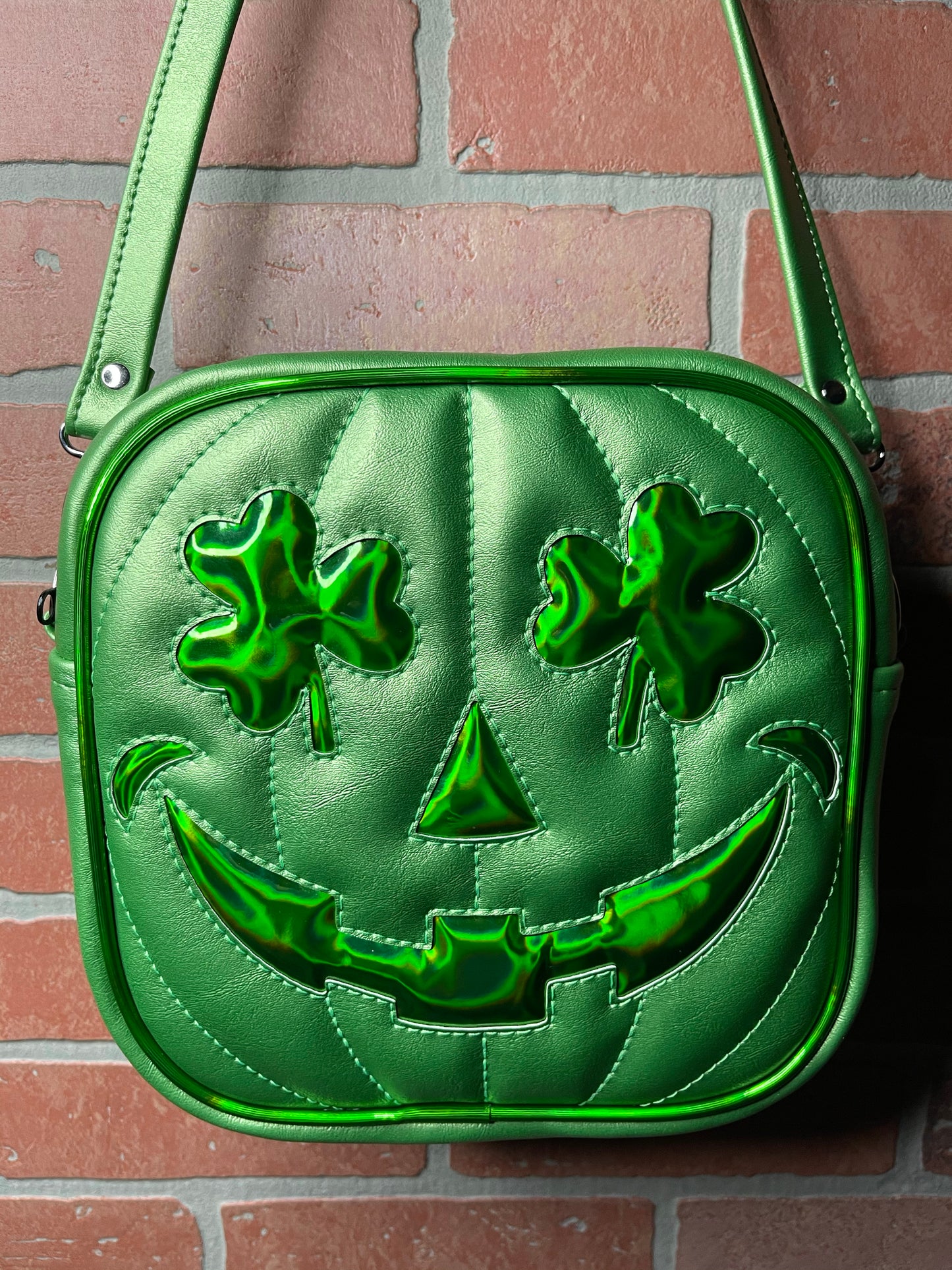Lime Pearl and Green Holo Shamrock Patty O'Lantern Mini Square Bag *NOT AVAILABLE UNTIL MARCH 12, 2021 AT 7:30pm CST*