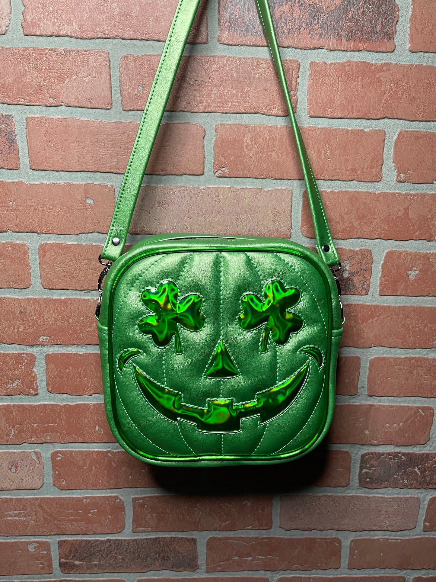 Lime Pearl and Green Holo Shamrock Patty O'Lantern Mini Square Bag *NOT AVAILABLE UNTIL MARCH 12, 2021 AT 7:30pm CST*