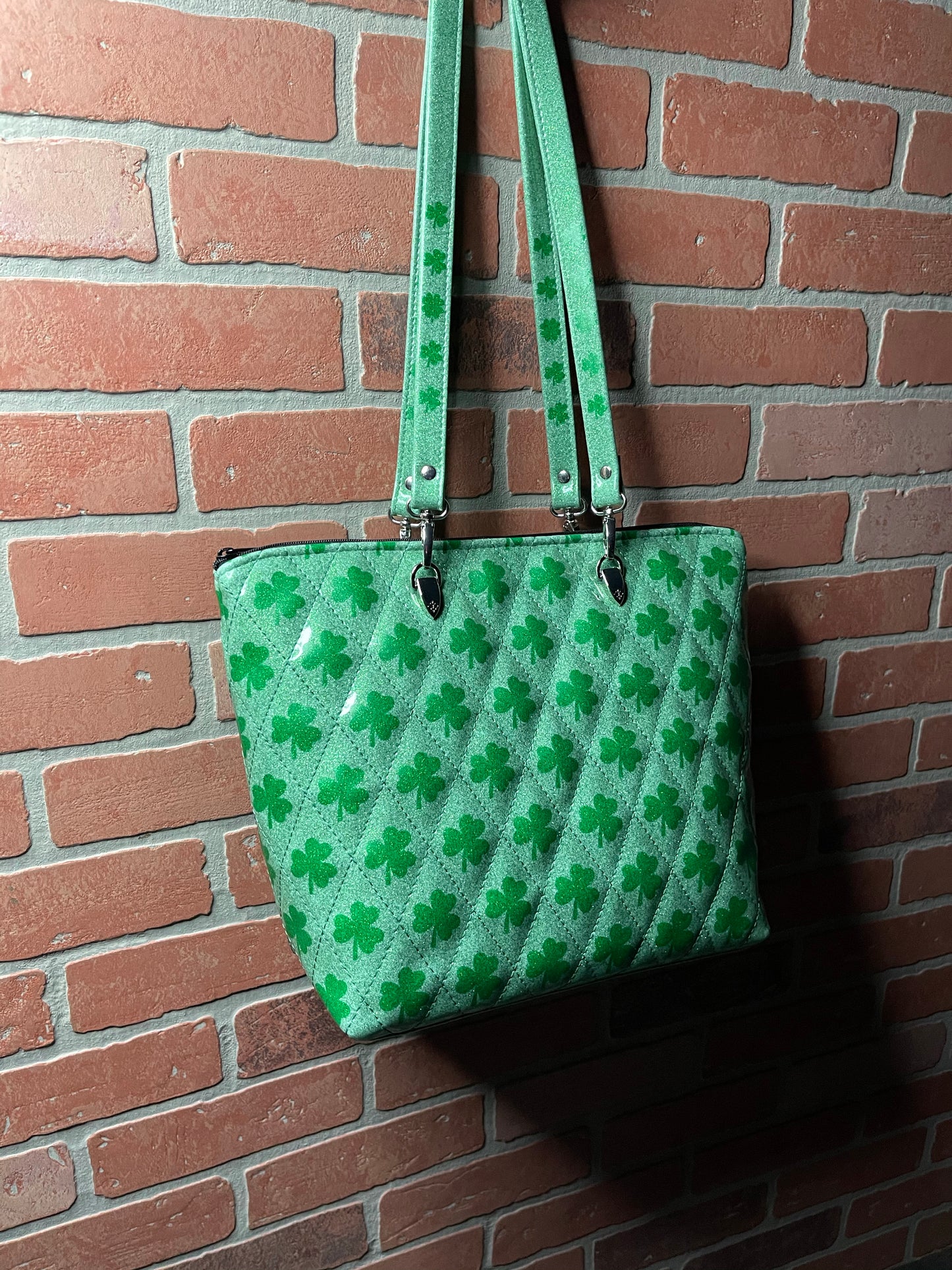 Mint Green Shamrock Tote Bag