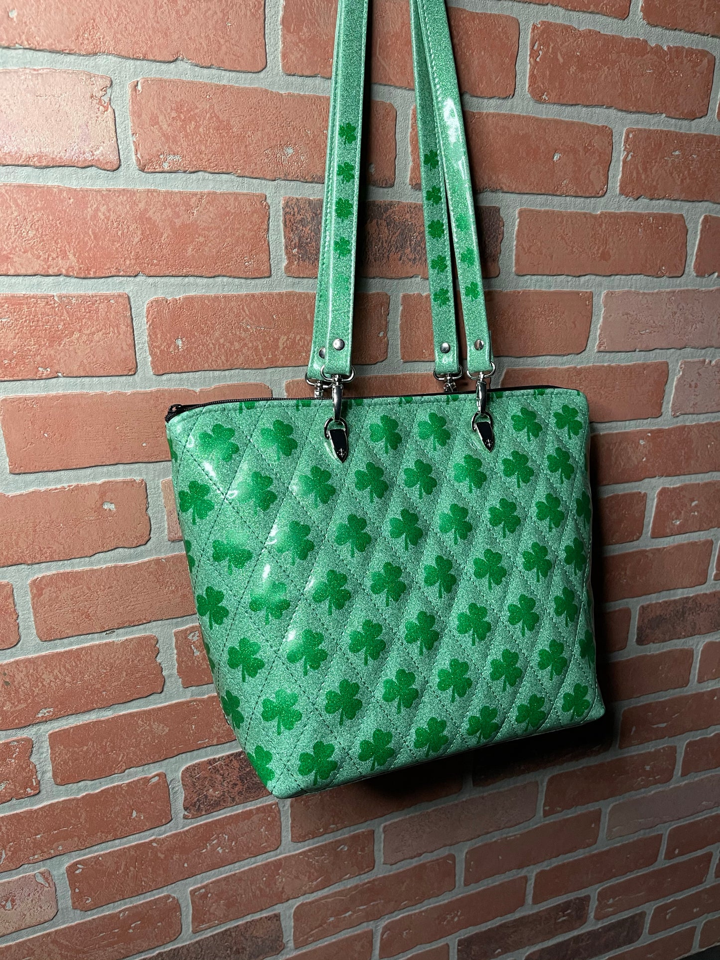 Mint Green Shamrock Tote Bag