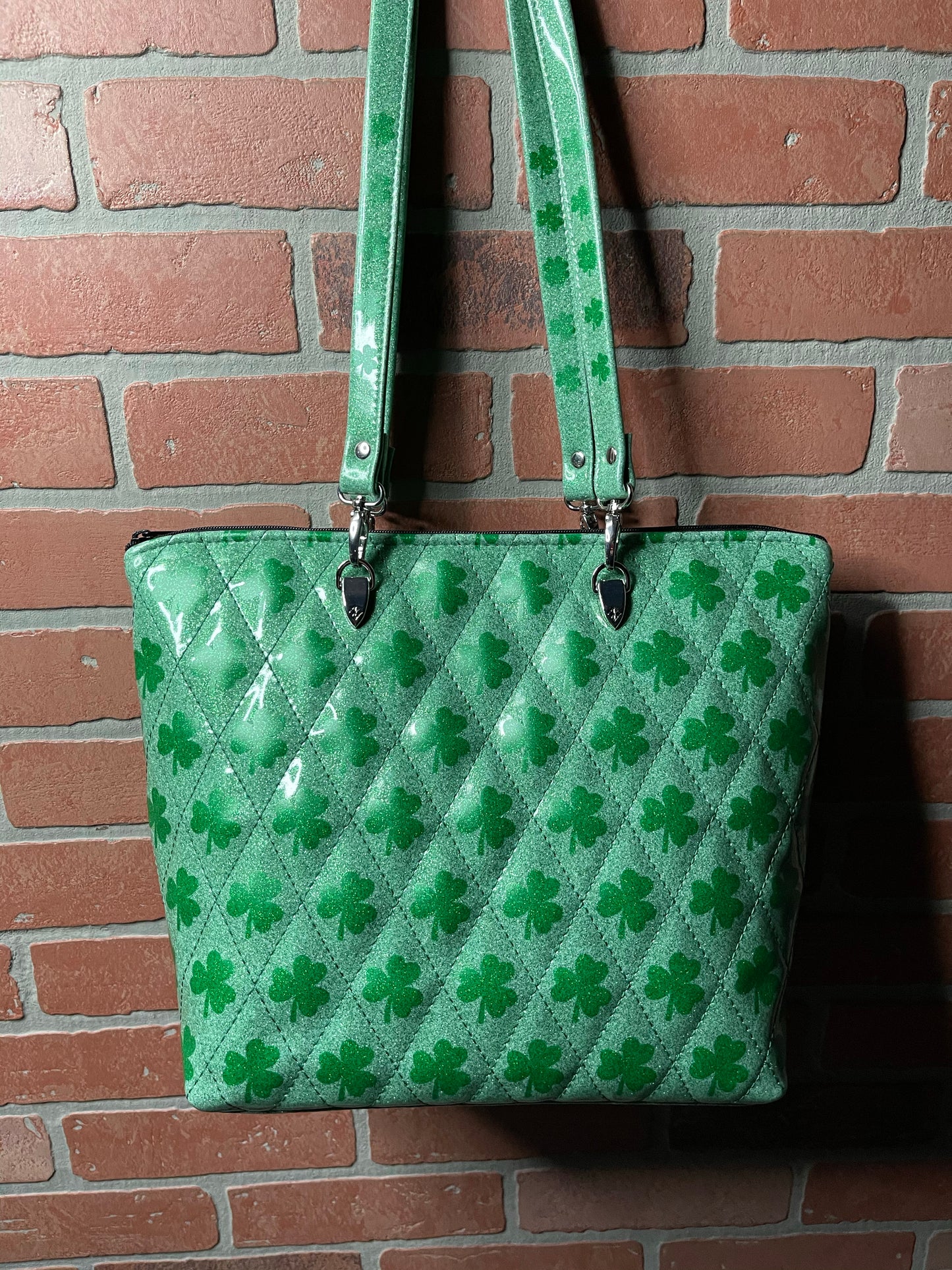 Mint Green Shamrock Tote Bag