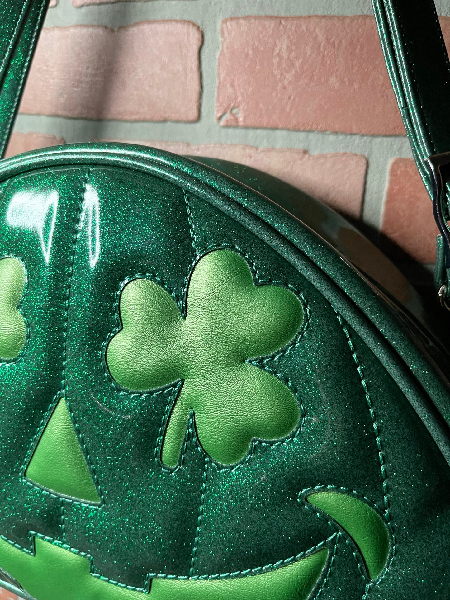 Green Glitter and Lime Pearl Shamrock Patty O'Lantern Bowler Bag *NOT AVAILABLE UNTIL MARCH 12, 2021 AT 7:30pm CST*