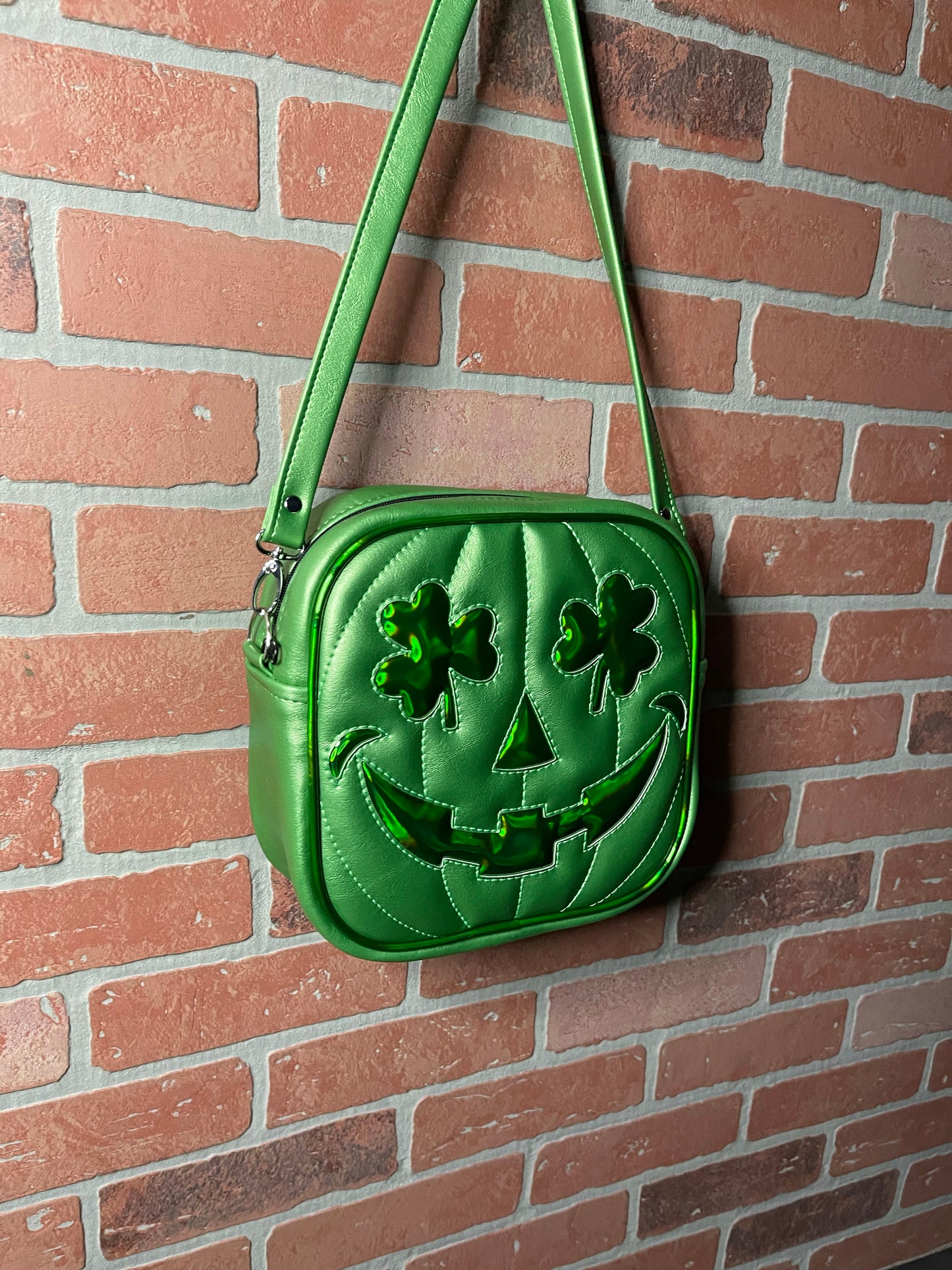 Lime Pearl and Green Holo Shamrock Patty O'Lantern Mini Square Bag *NOT AVAILABLE UNTIL MARCH 12, 2021 AT 7:30pm CST*
