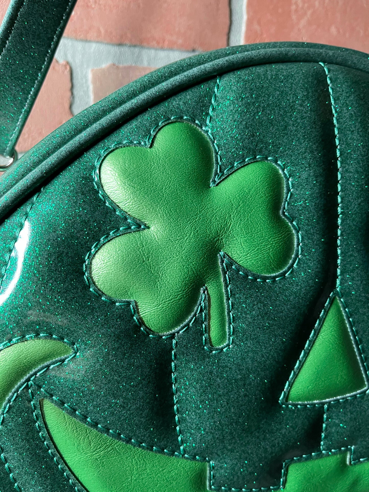 Green Glitter and Lime Pearl Shamrock Patty O'Lantern Bowler Bag *NOT AVAILABLE UNTIL MARCH 12, 2021 AT 7:30pm CST*
