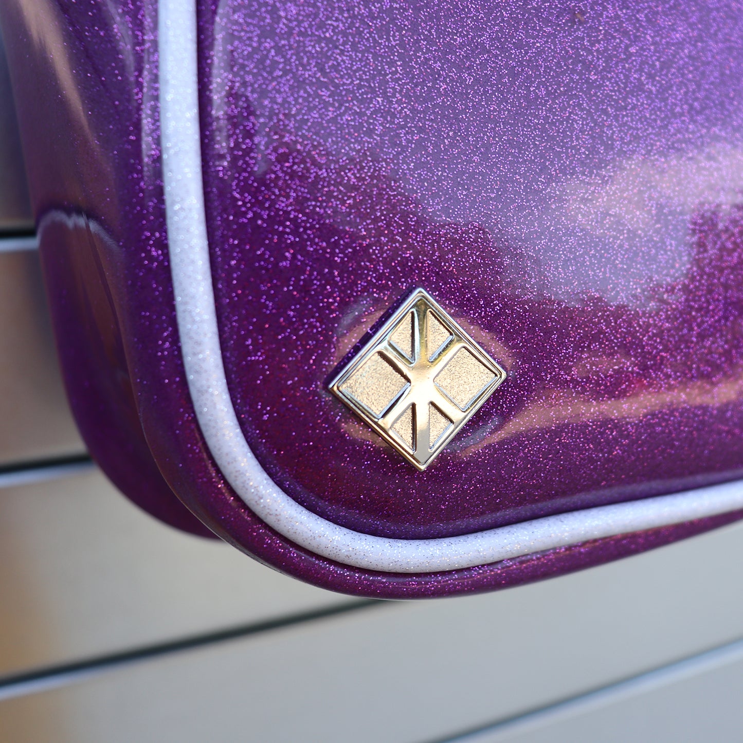 Purple Mini Boxer Bag with wrap around Serape Stripes **Pre-Order