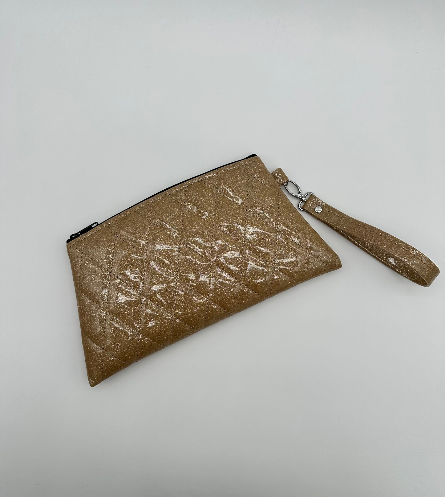 Angled Wristlet - Champagne Glitter - Diamonds