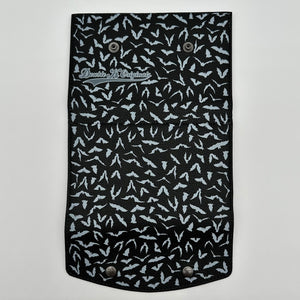 TALLER Doublewide Wallet - Medium Print Bats on Black Symphony Vinyl