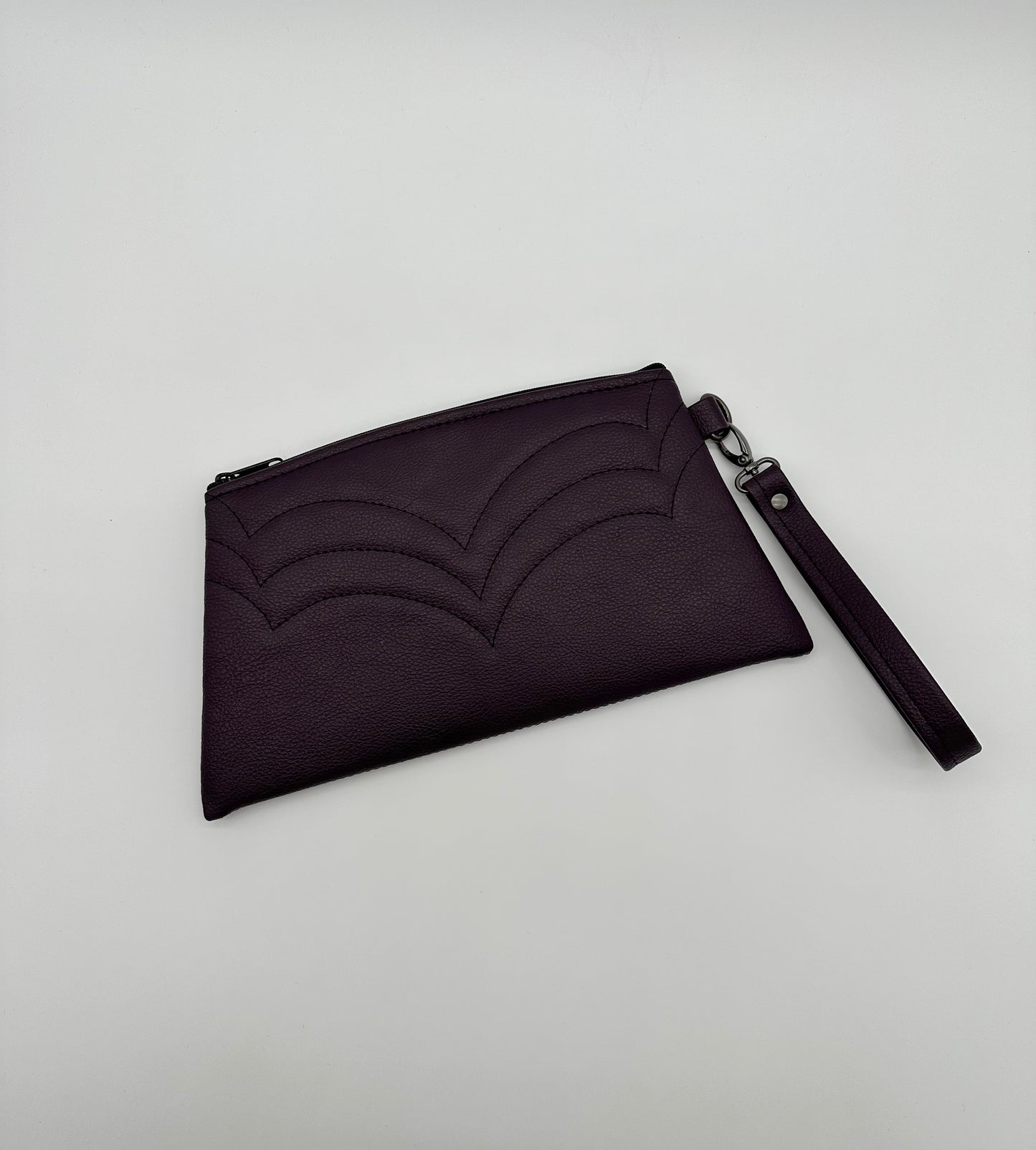 Angled Wristlet - Symphony Plum - Bat Wing Stitch