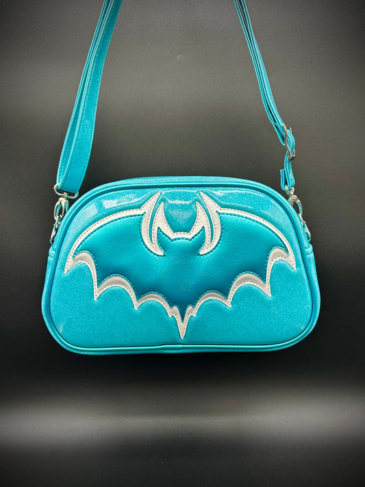Bat Moxie - Sky Glitter Vinyl, Turquoise Pearl Vinyl, & White Fine Glitter Holo