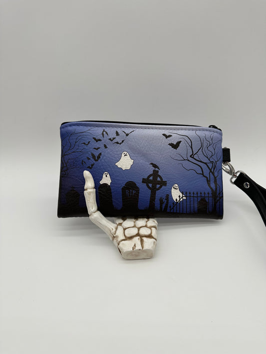 Graveyard Wristlet - Royal Blue on White Pearl