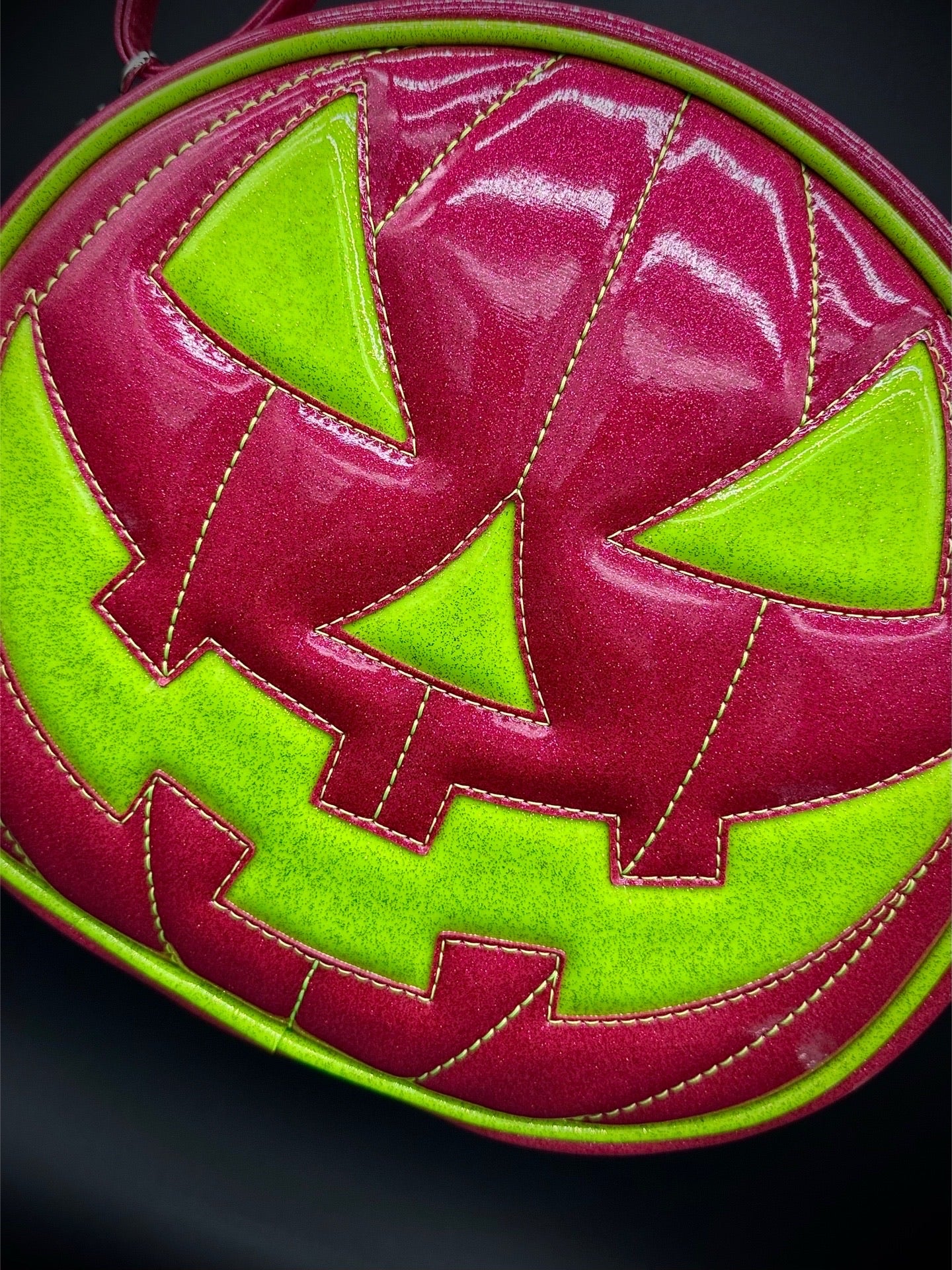 Cruiser - Mean Face - Hot Pink Glitter & Neon Lime Glitter