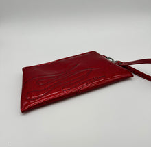 Angled Wristlet - Blood Red Glitter - Stitched Flames