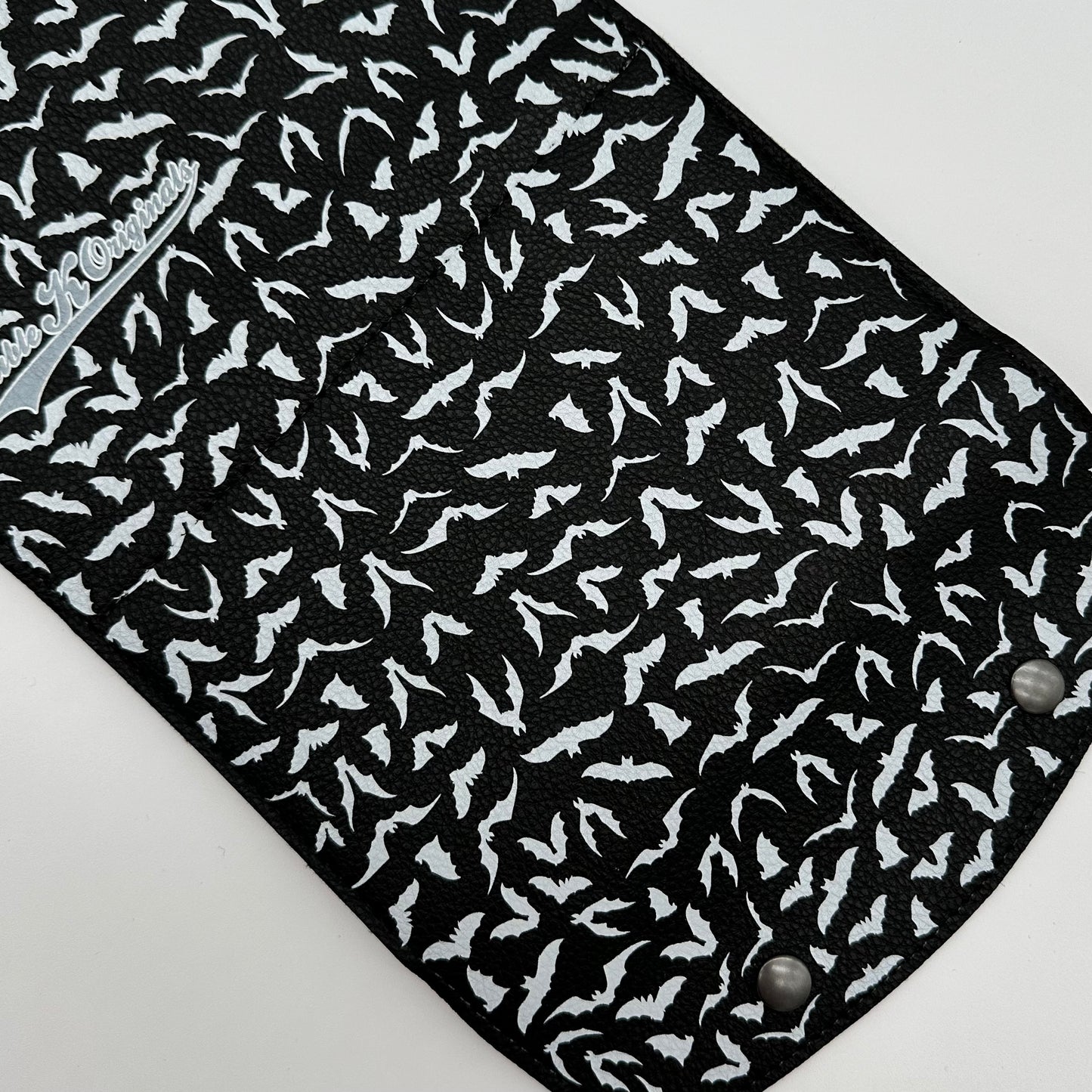 TALLER Doublewide Wallet - Bold White Bats on Black Symphony Vinyl