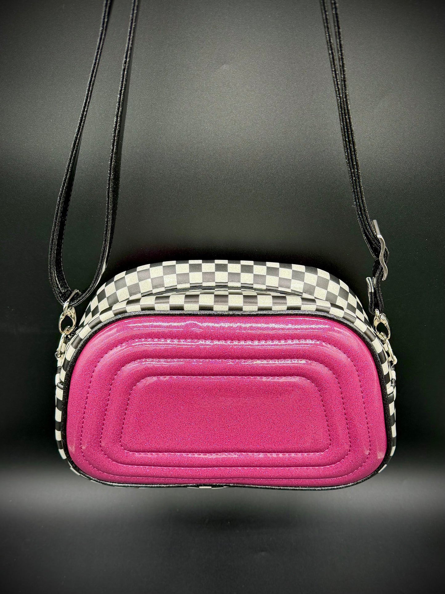 Moxie - Orchid Glitter & UV Printed Checkers