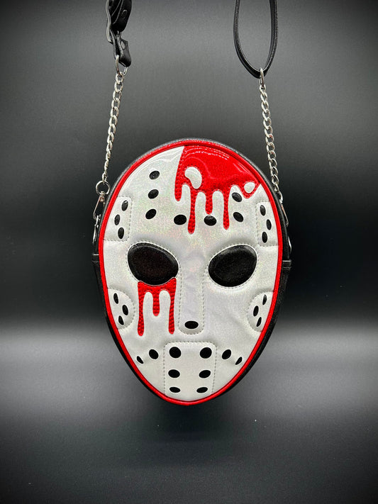 Bloody Hockey Mask - Black Glitter and Holo Vinyl