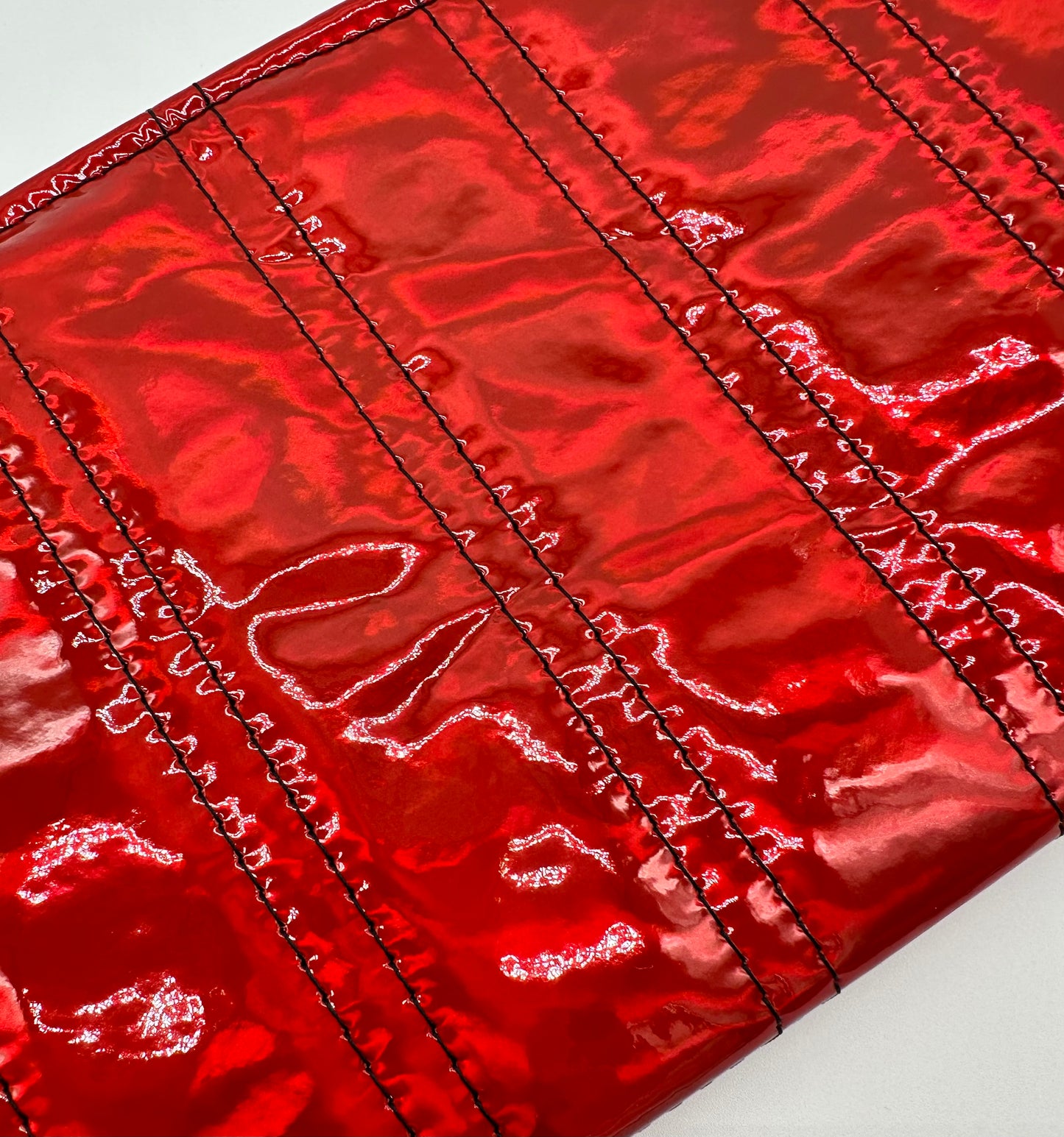 Angled Wristlet - Red Holo- Double Pleats